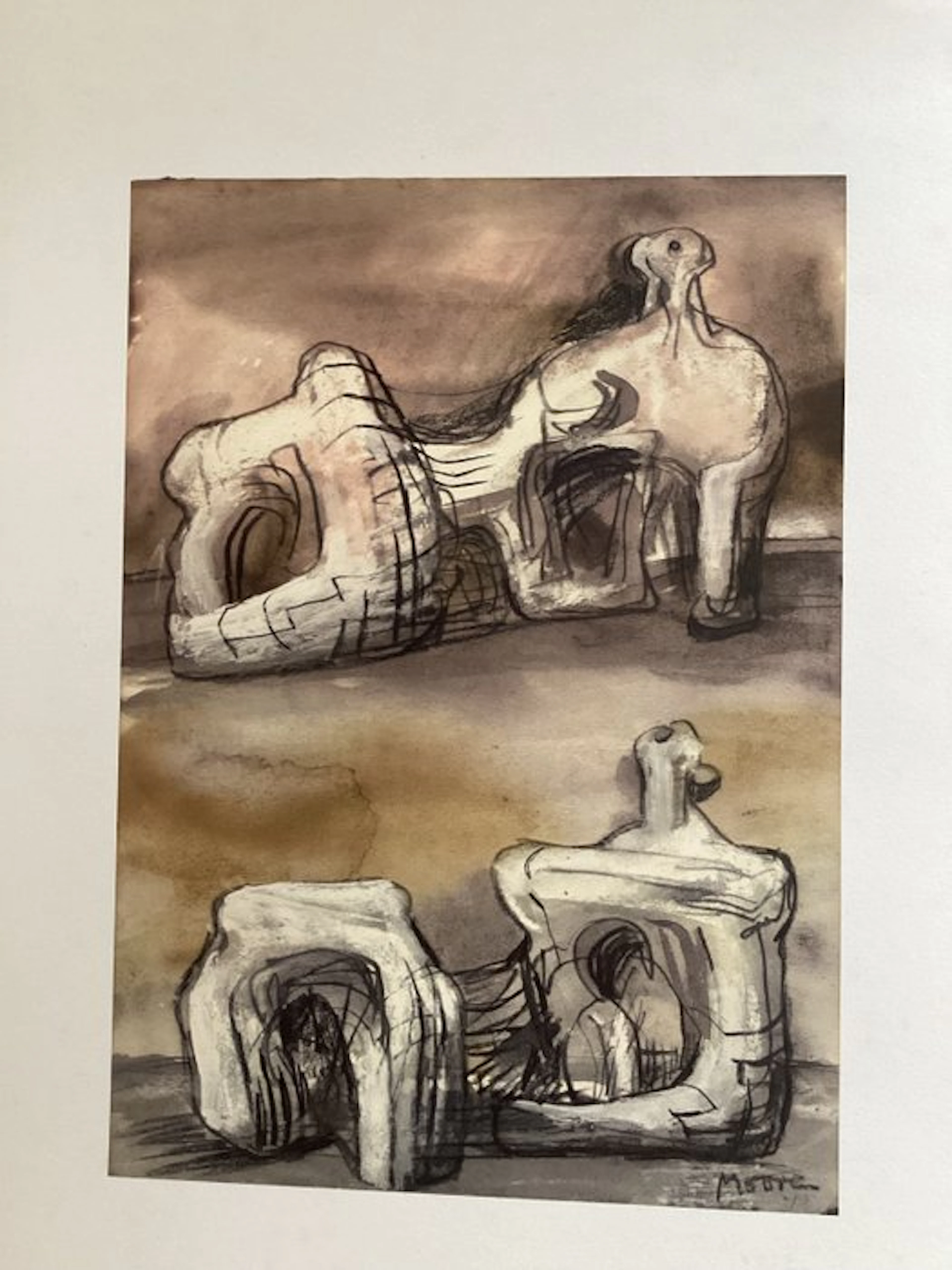 Henry Moore (1831-1895) - Two Reclining Figures: Ideas for Sculpture
