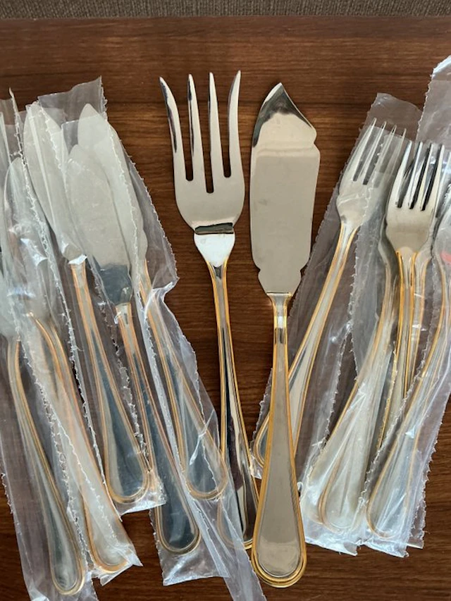 Fish cutlery set for 6 (14) - Chrome plated