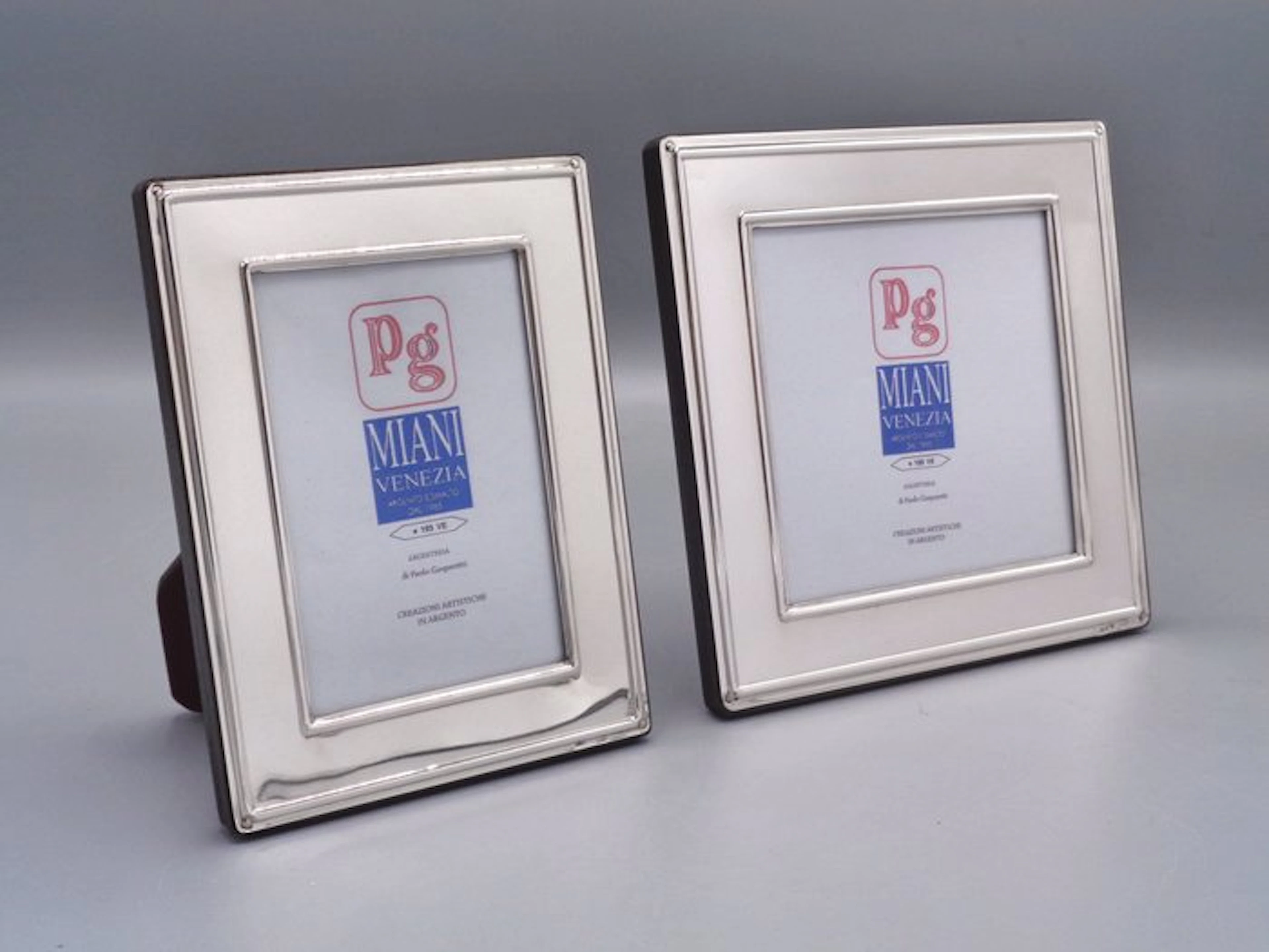 PG-Miani Argenteria - Picture frame (2) - .925 silver - Lisce 6x9 and 9x9