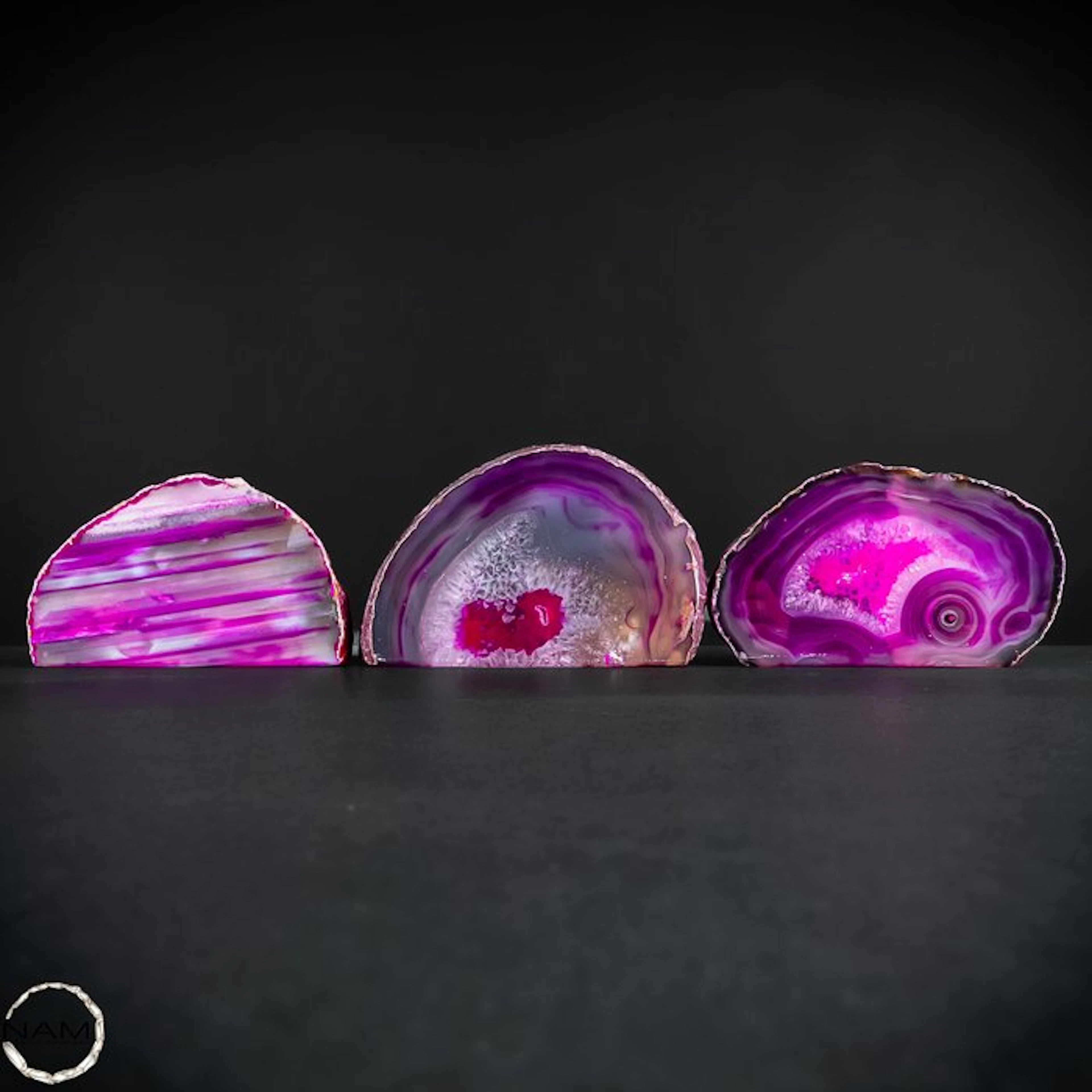 Exclusive pink agate slices – Vibrant colors & natural druzy- 2090.13 g - (3)