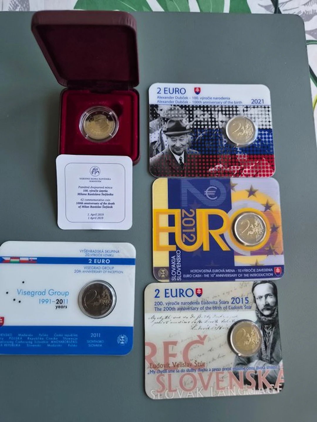 Slovakia. 2 Euro 2011/2021 (5 monnaies) Proof + BU (No reserve price)