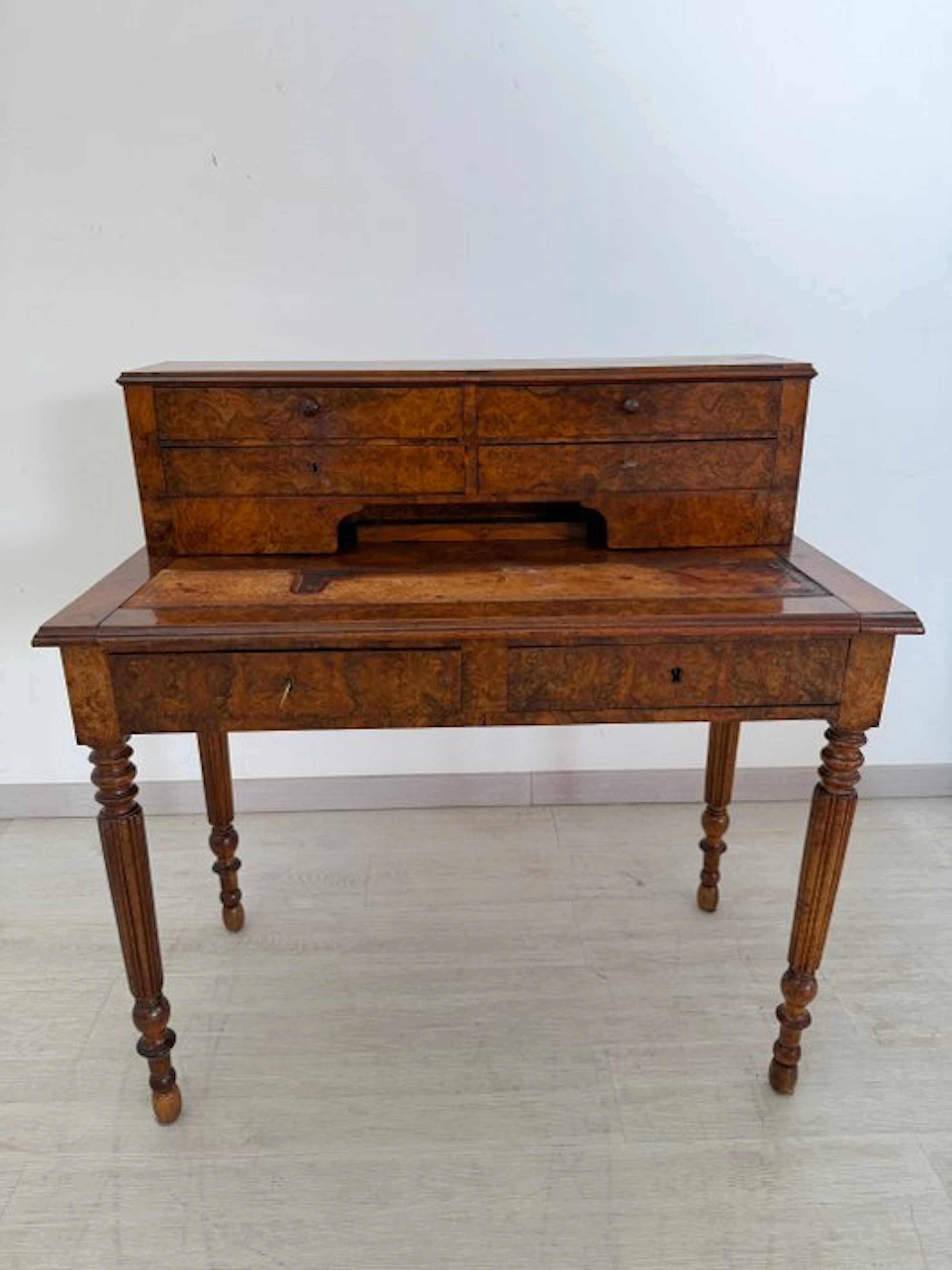 Bureau cabinet - Burr walnut - Charles X / Louis-Philippe