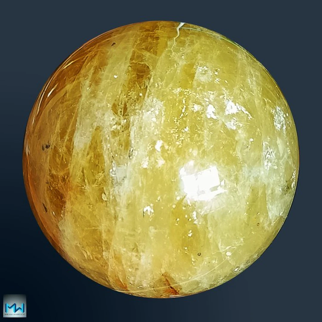 Polished Quartz Sphere Citrine - Height: 115 mm - Width: 115 mm- 2035 g