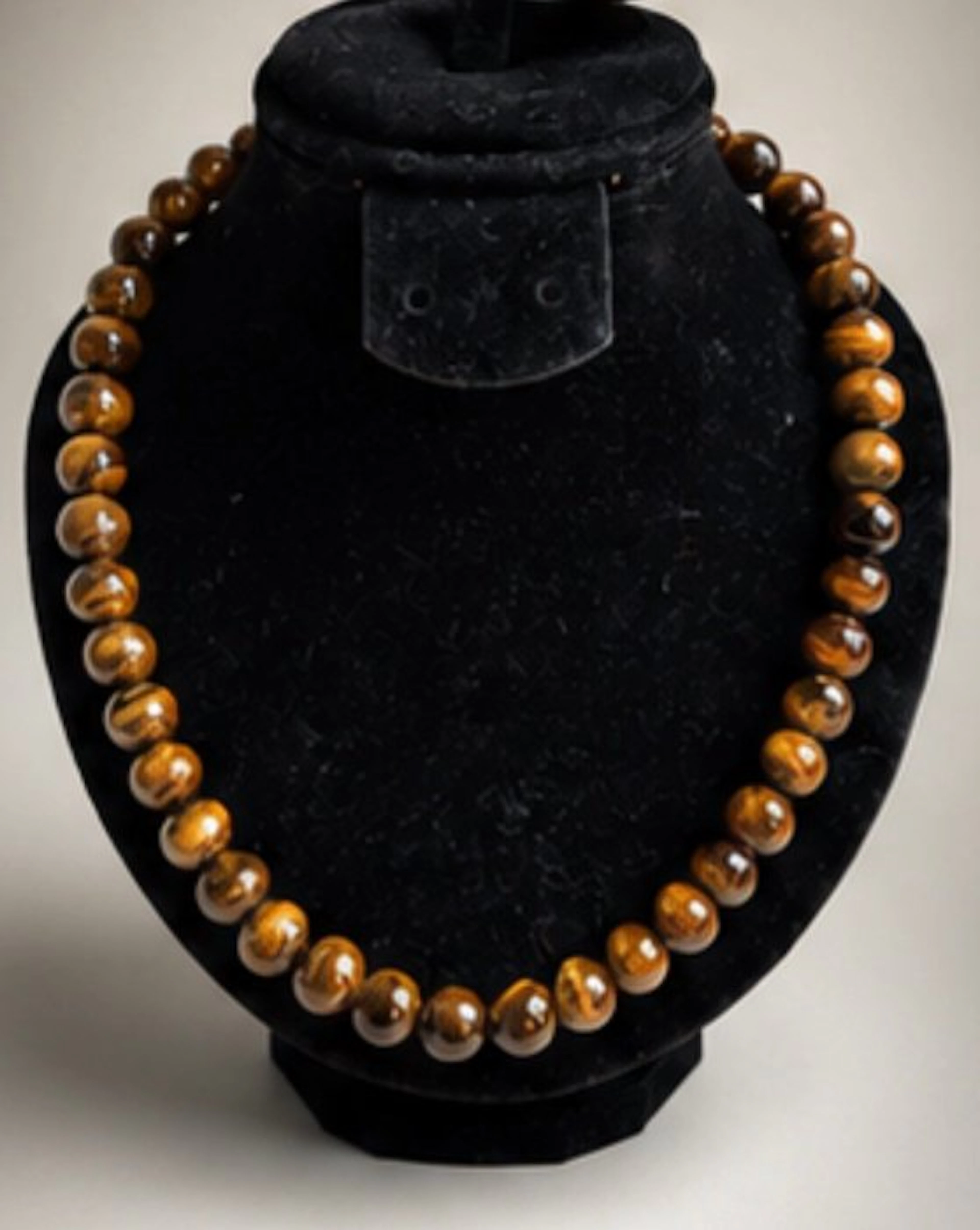 Vintage Statement Tiger Eye Bead Necklace - Necklace