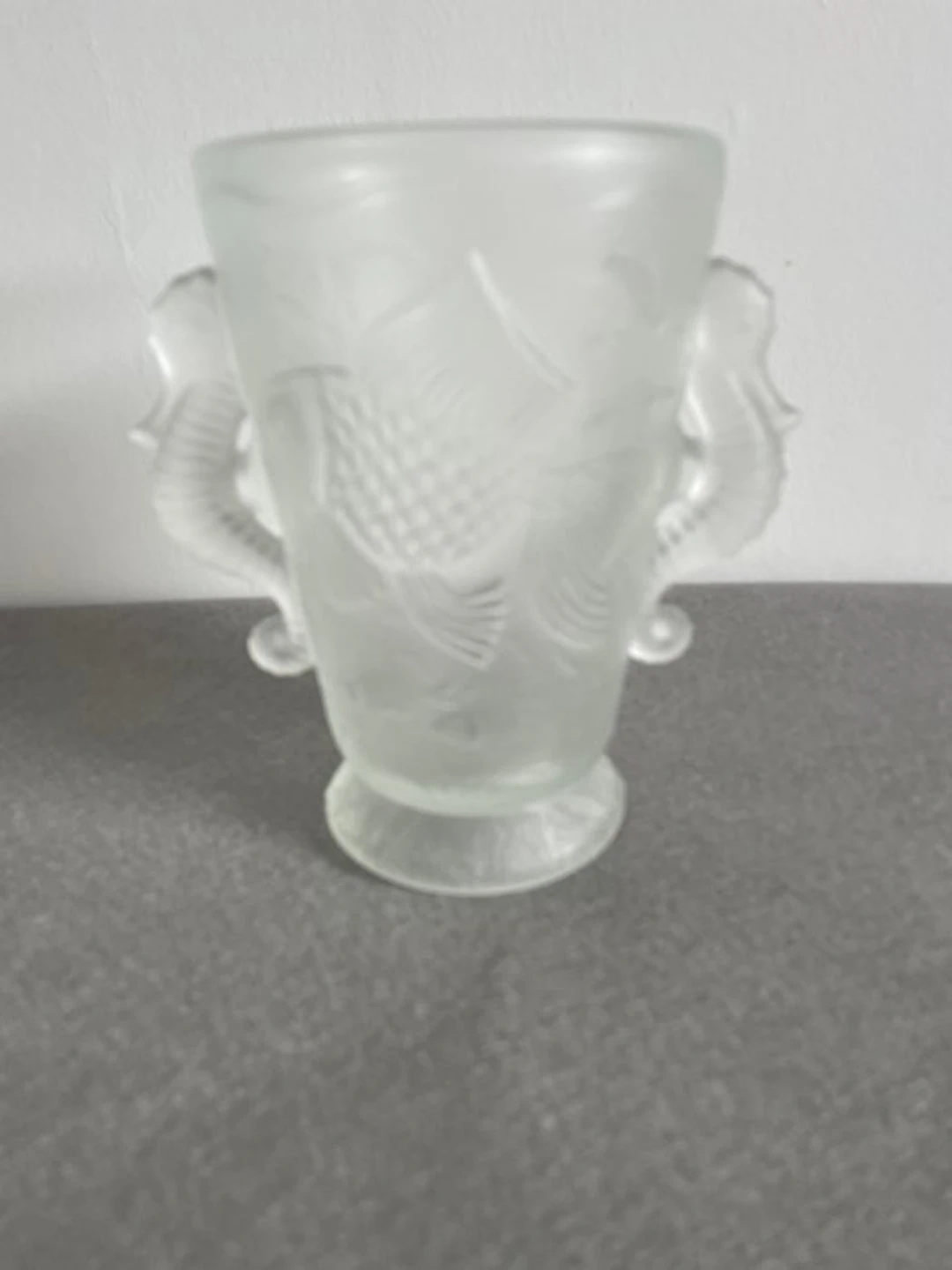 Barolac - Josef inwald - Vase - frosted glass - Seahorse vase
