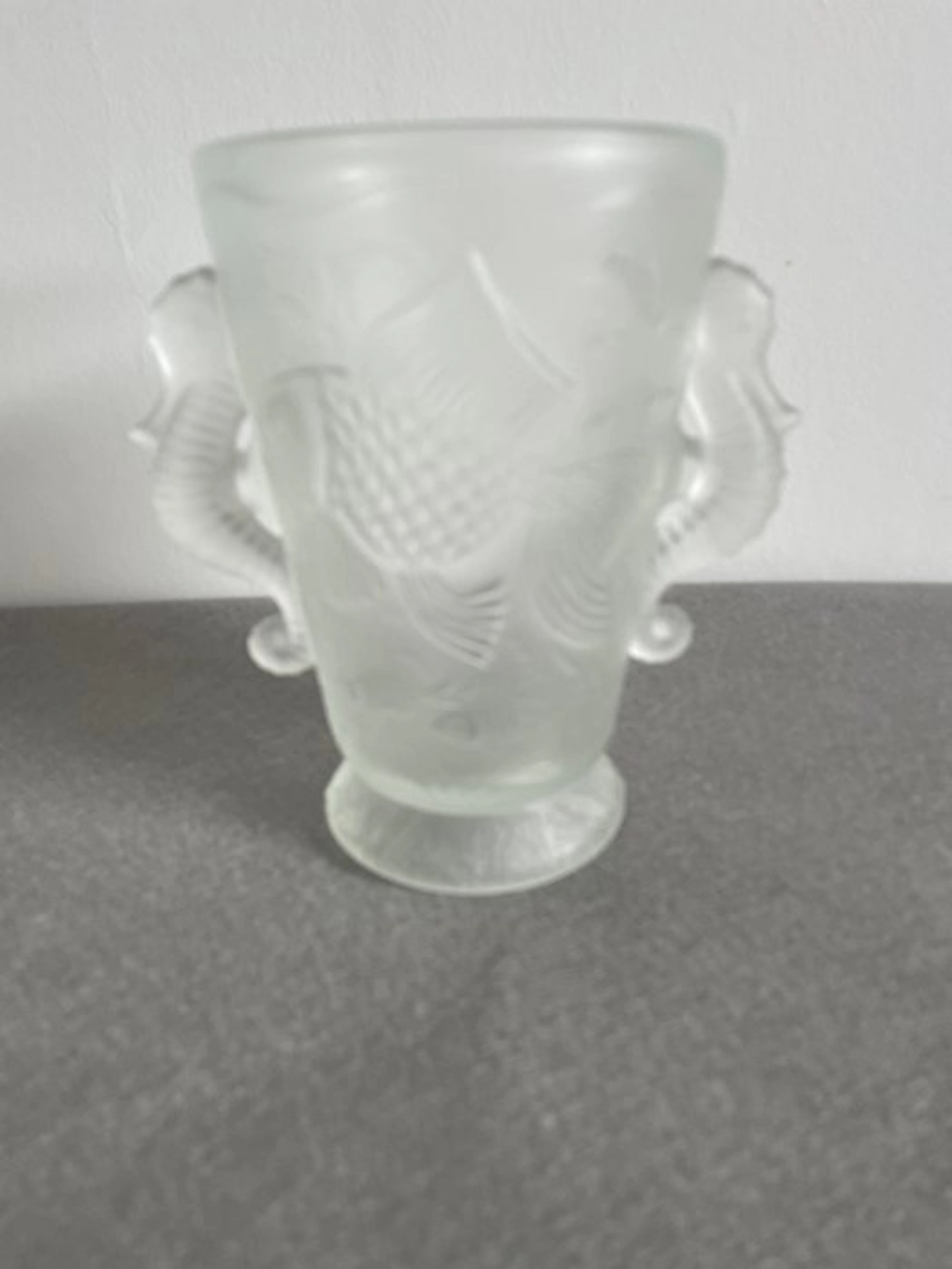 Barolac - Josef inwald - Vase - frosted glass - Seahorse vase