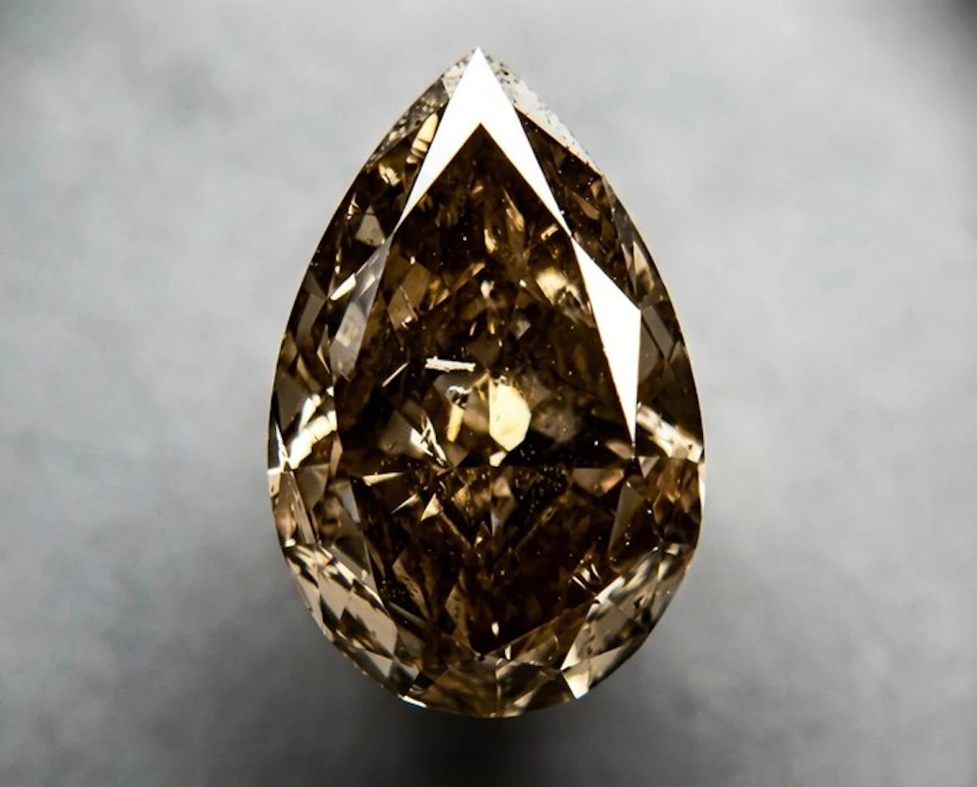 1 pcs Diamond (Natural coloured) - 1.00 ct - Drop - Fancy...