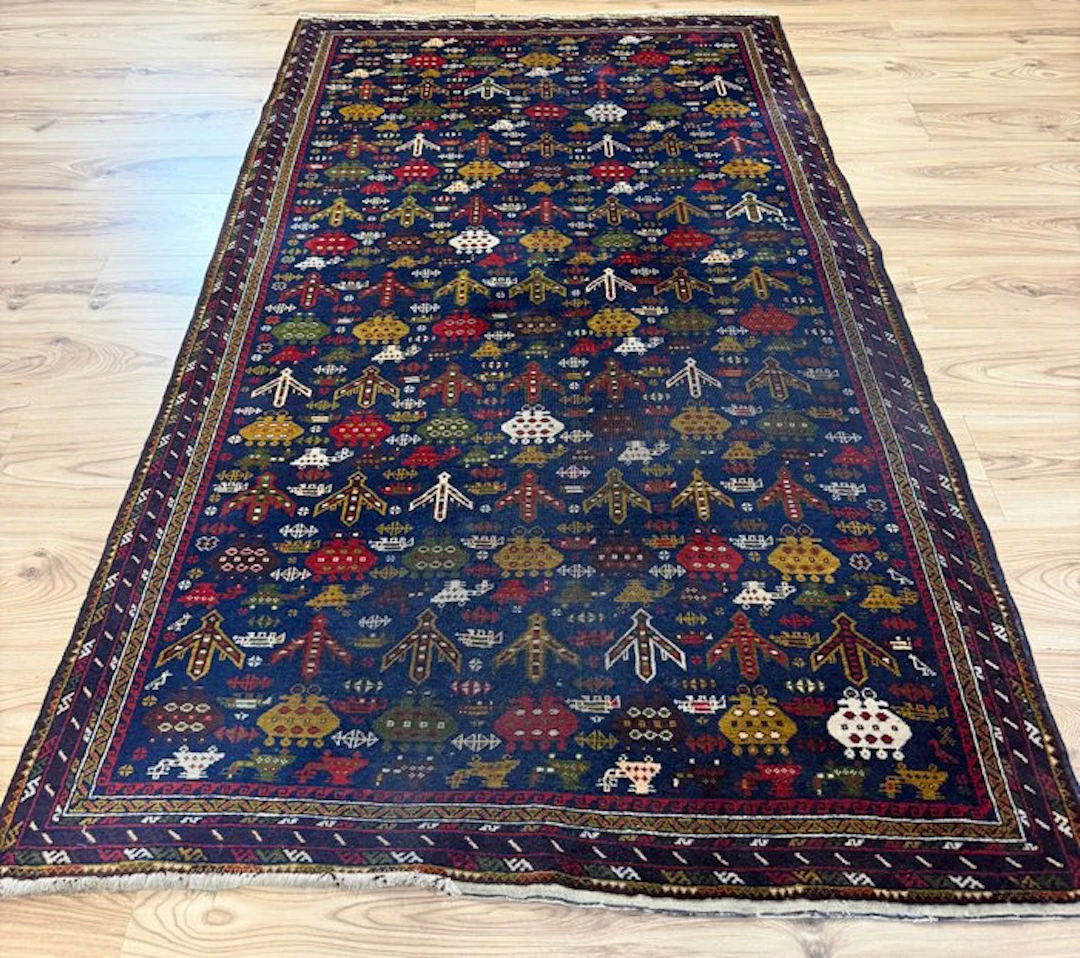 Afghan - Rug - 2.05 m - 1.15 m - multicolour design art!