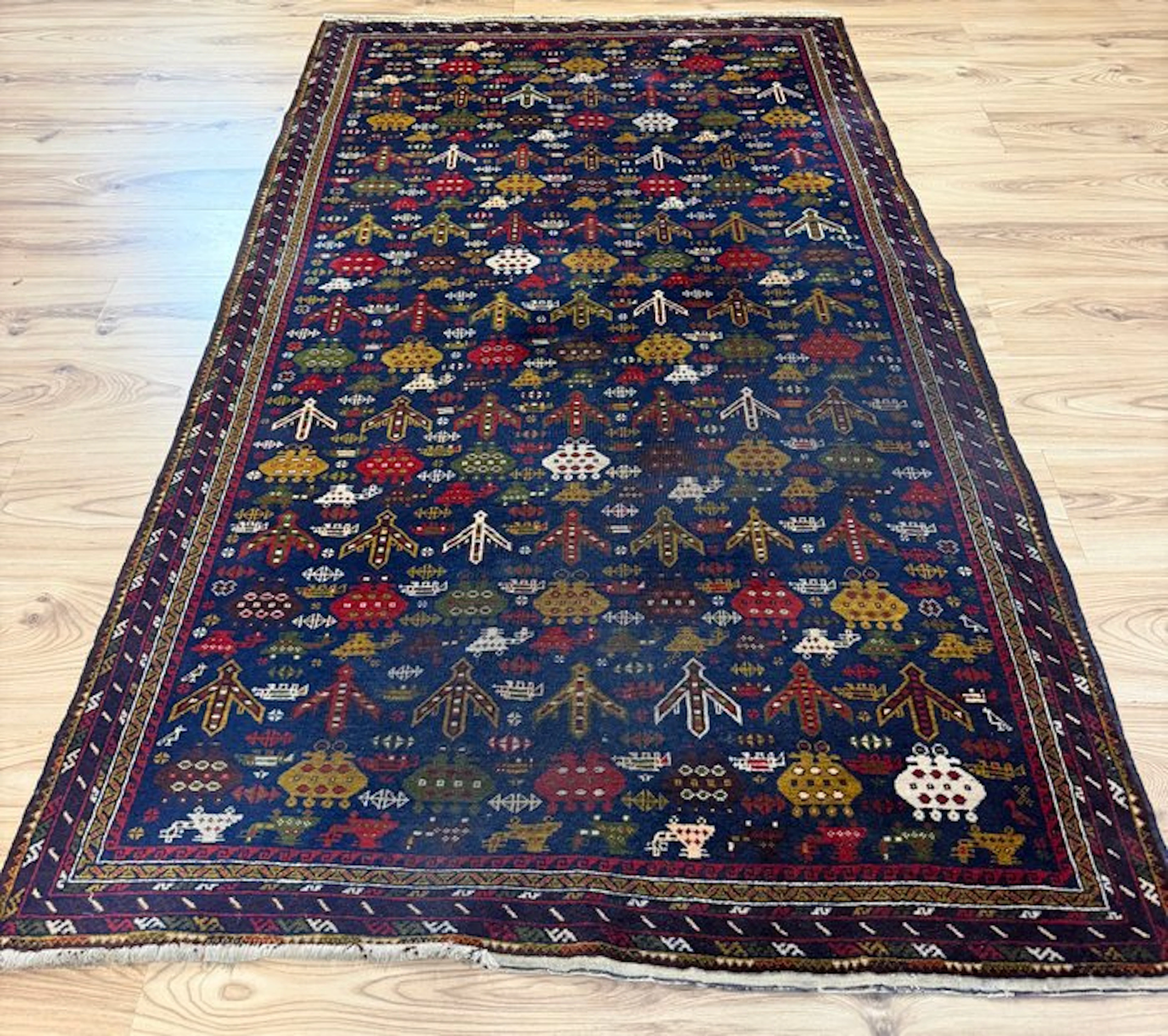 Afghan - Rug - 2.05 m - 1.15 m - multicolour design art!