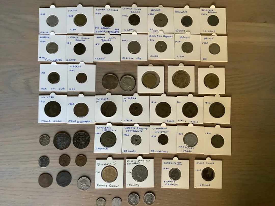 World. Grote verzameling oude munten. 50 stuks. 1862-1989 (No reserve price)