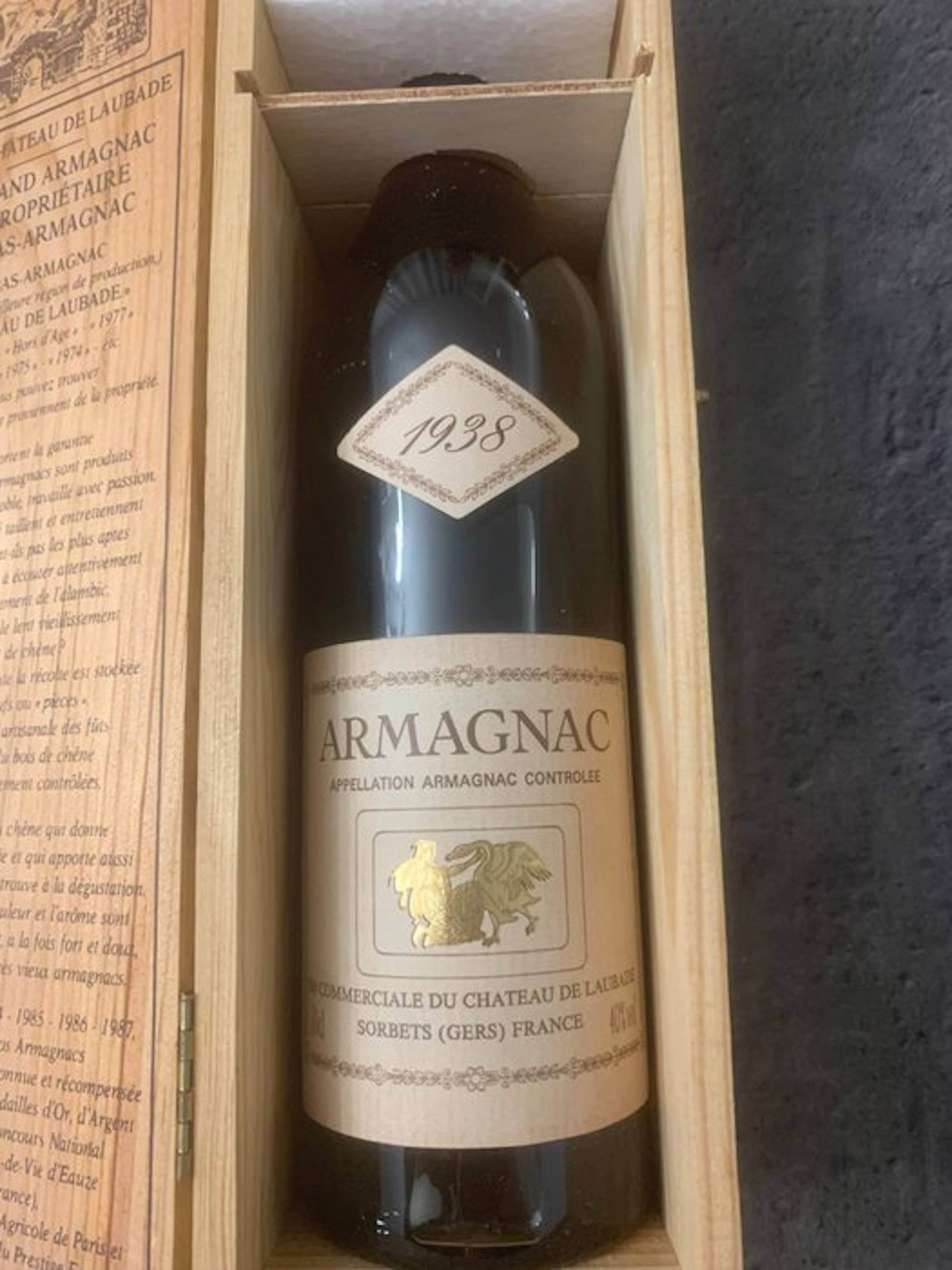 Château de Laubade 1938 - Armagnac Millésime - b. 1988 - 70cl