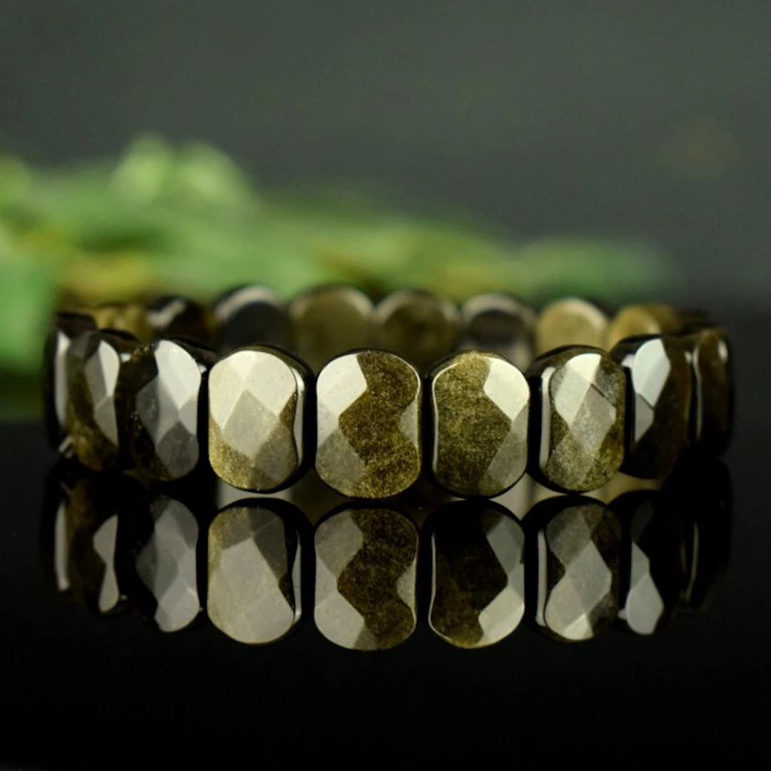Obsidian Iridescent golden obsidian - gem quality - Width: 14 mm- 28.8 g