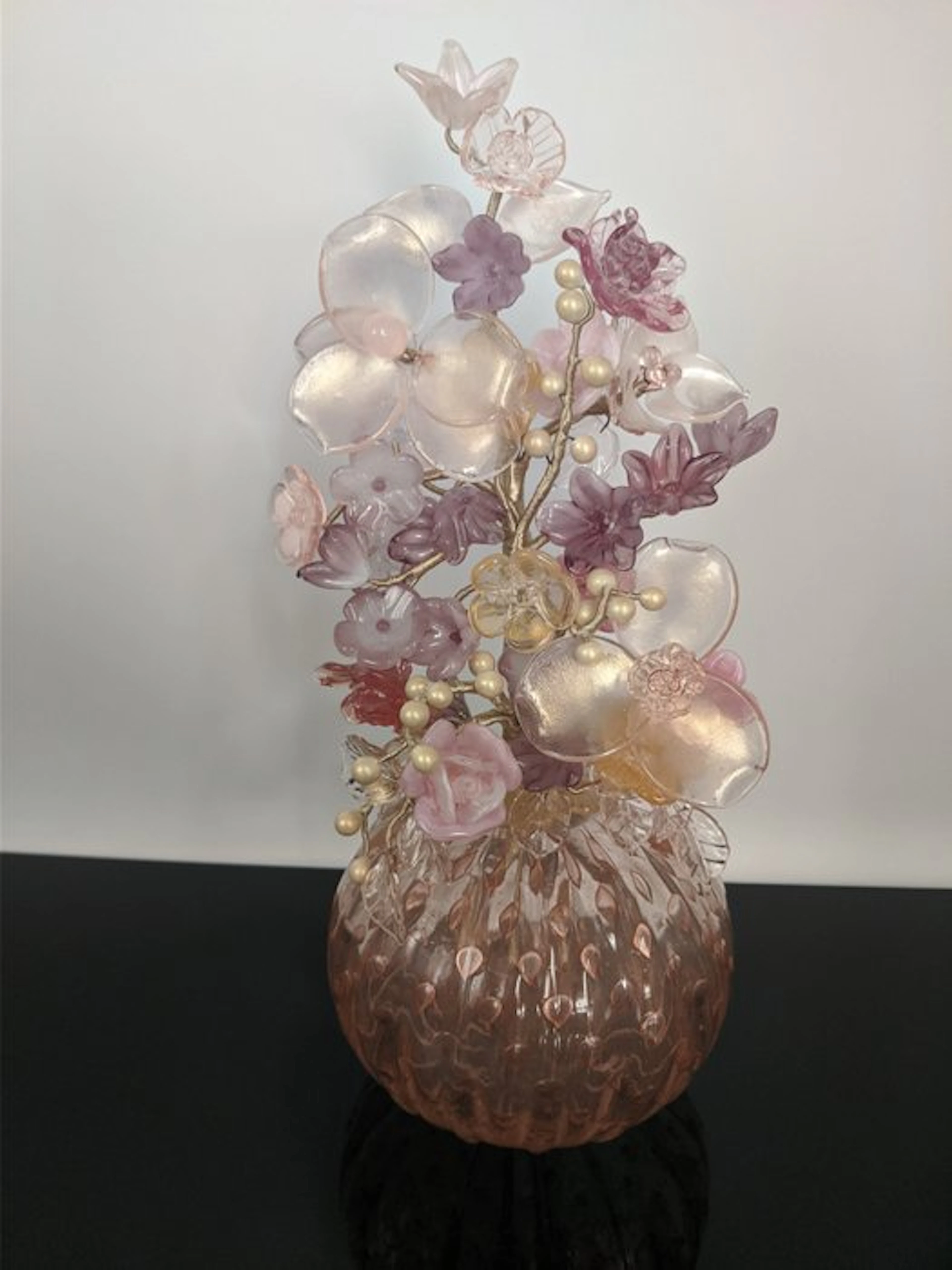 Murano Glass - Vase (2) - Vase with a bouquet of flowers - Murano glass