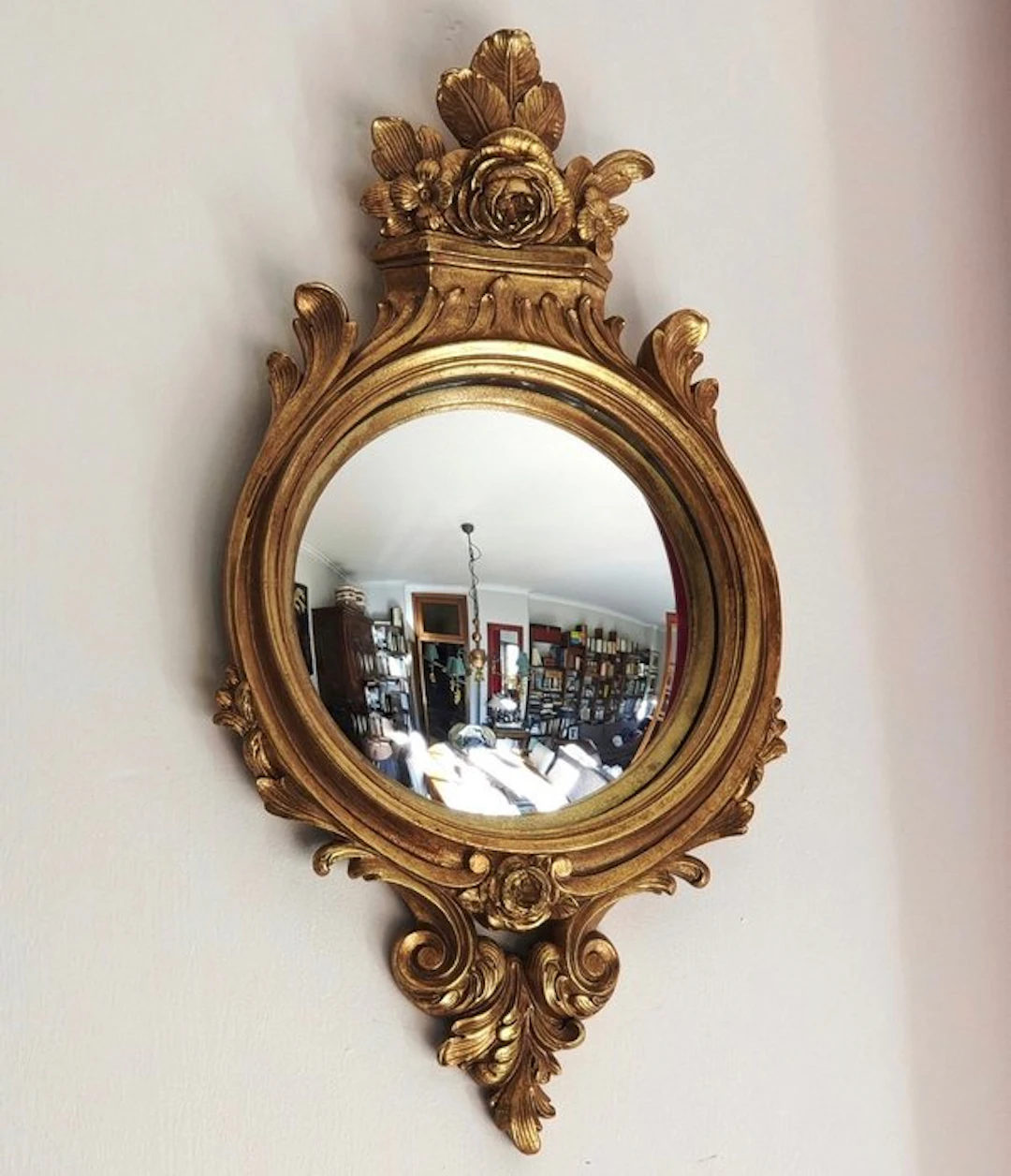 Wall mirror- Witch's Eye / Butler - Glass, Resin - Baroque Convex Mirror