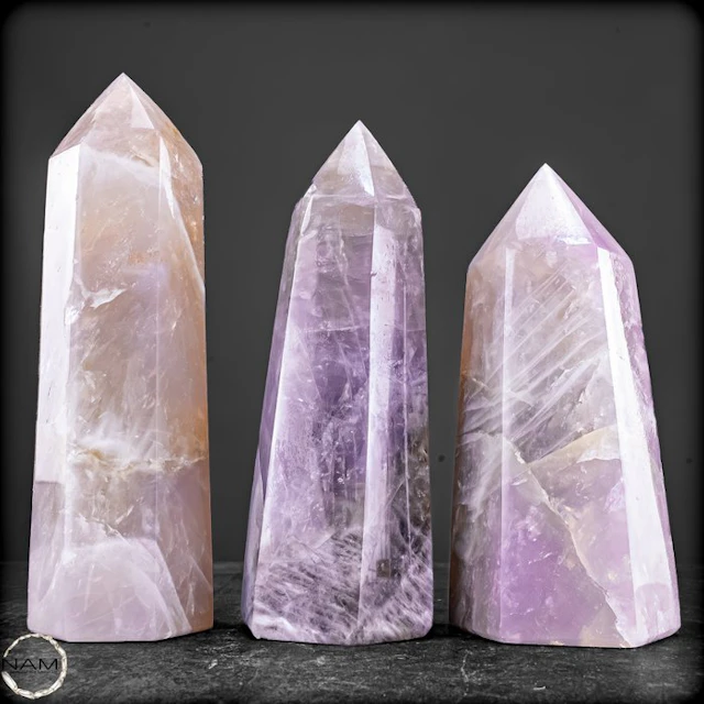 Exclusive set made of natural lavender rose quartz –...