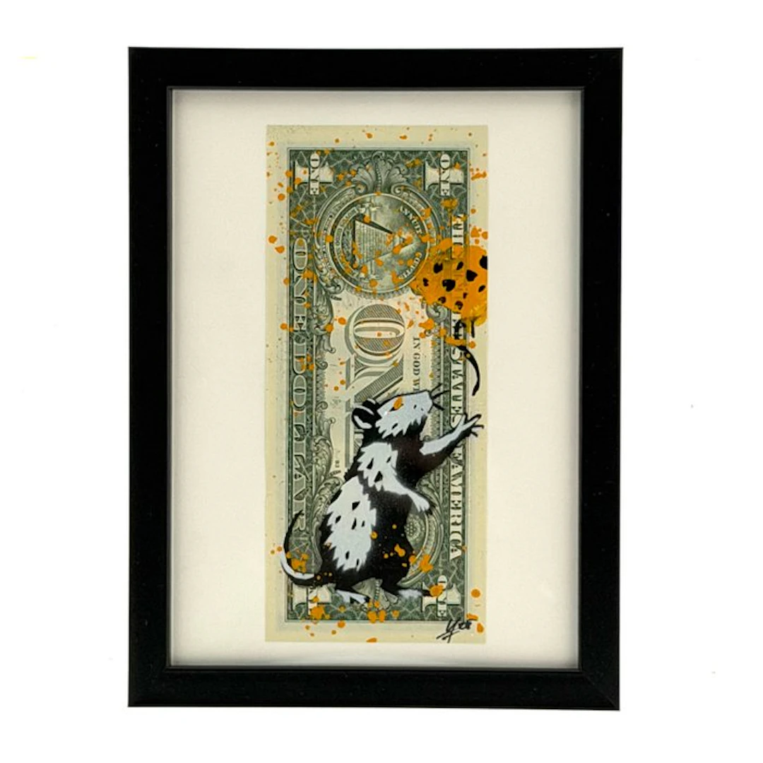 WhyCreationz (XX-XXI) - Rat with his cheese (Banksy hommage) - Dollar Artwork