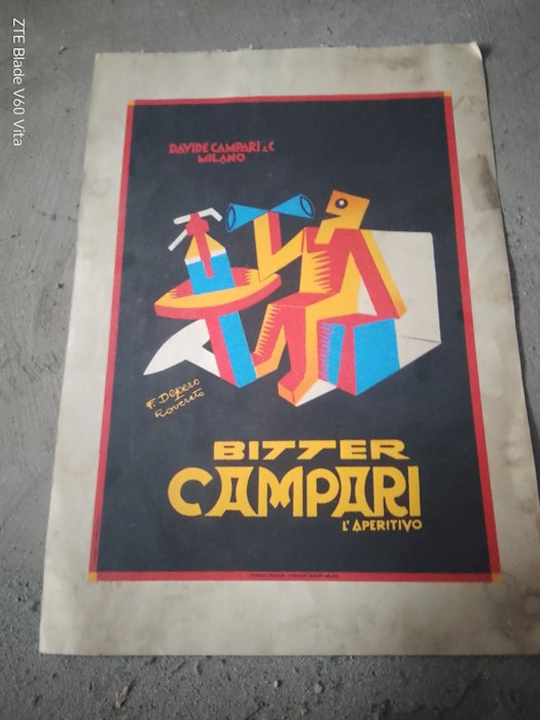 Fortunato Depero - Manifesto poster pubblicitario bevande...