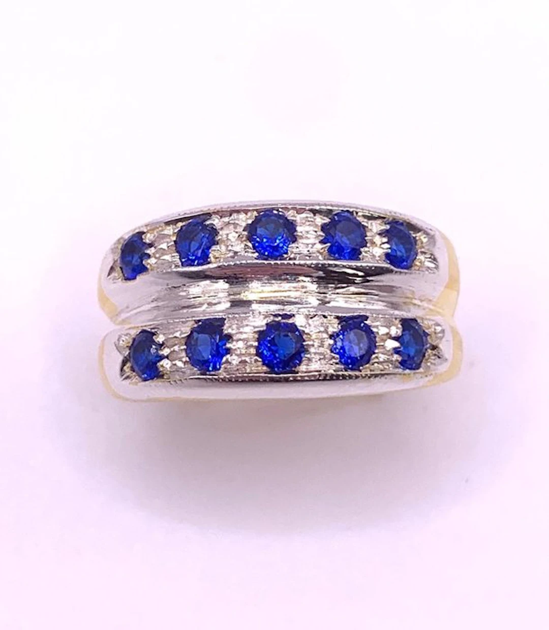 No reserve price - Eternity ring - 9 kt. Yellow gold, Silver Sapphire