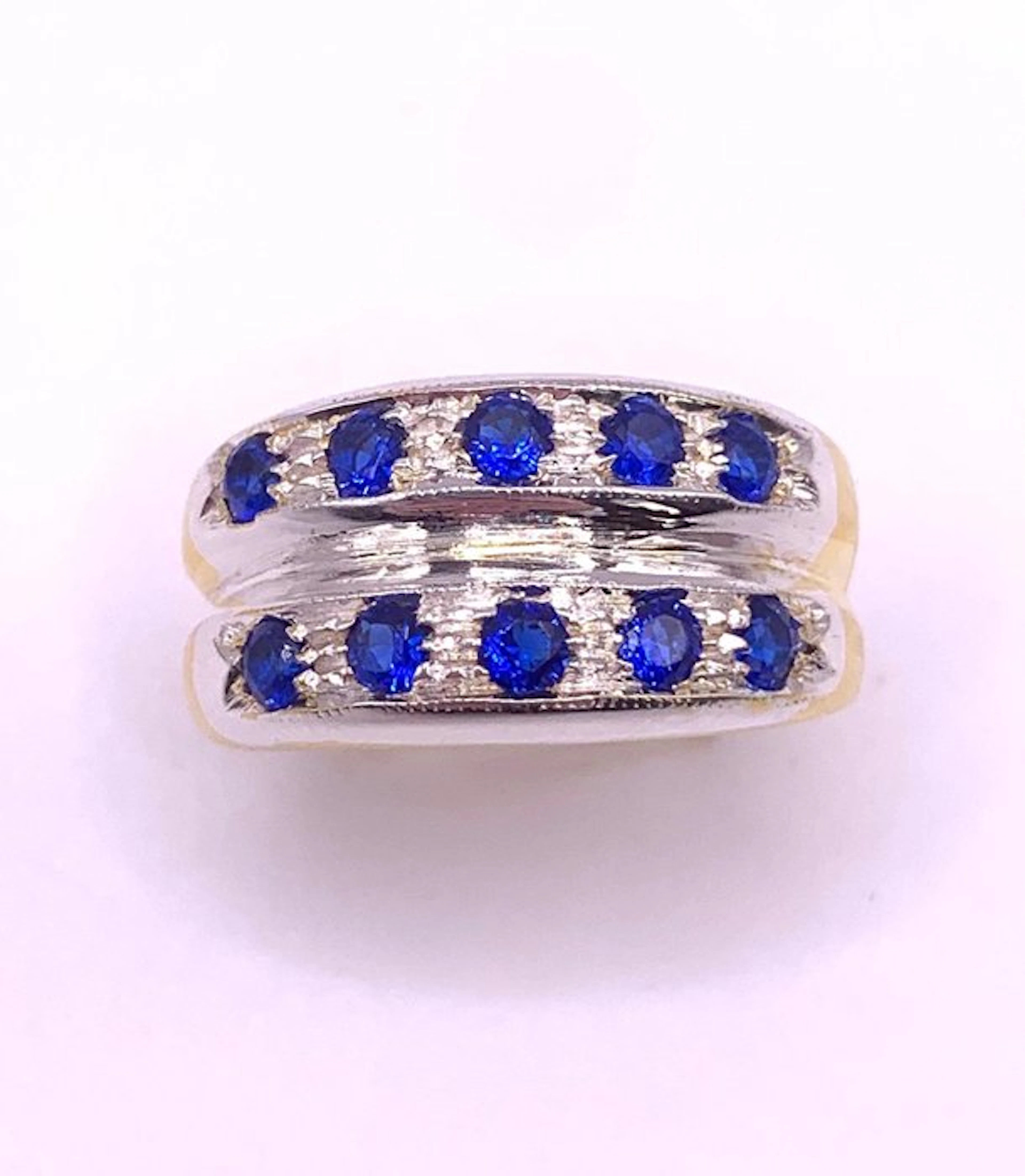 No reserve price - Eternity ring - 9 kt. Yellow gold, Silver Sapphire