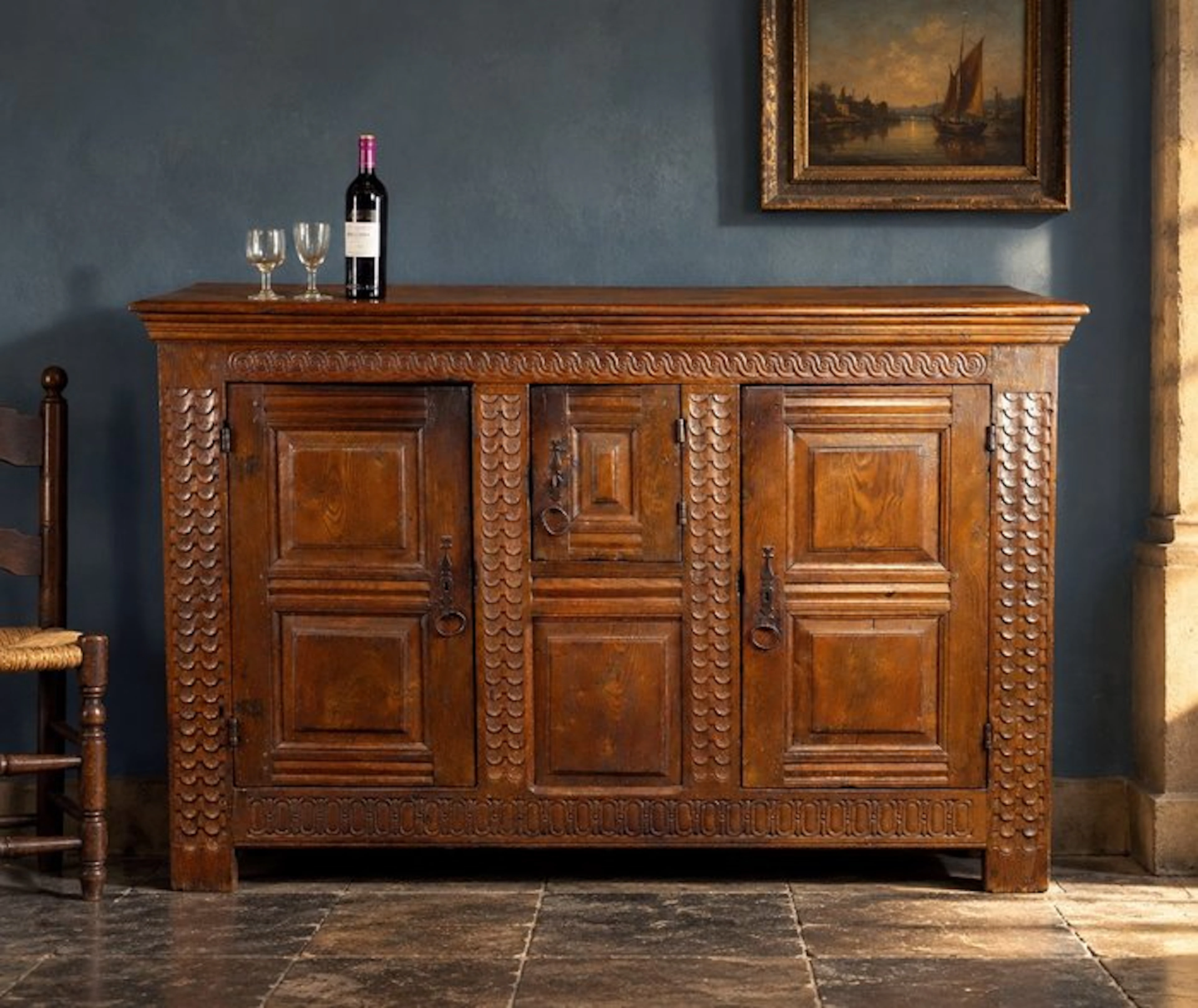 Brabantse kast, soms melkkast genoemd, Zuidelijke Nederlanden - Cupboard - Oak