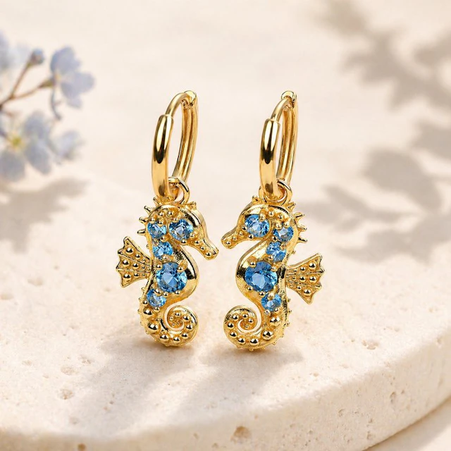 No reserve price - Earrings Silver - Topaz - Certified