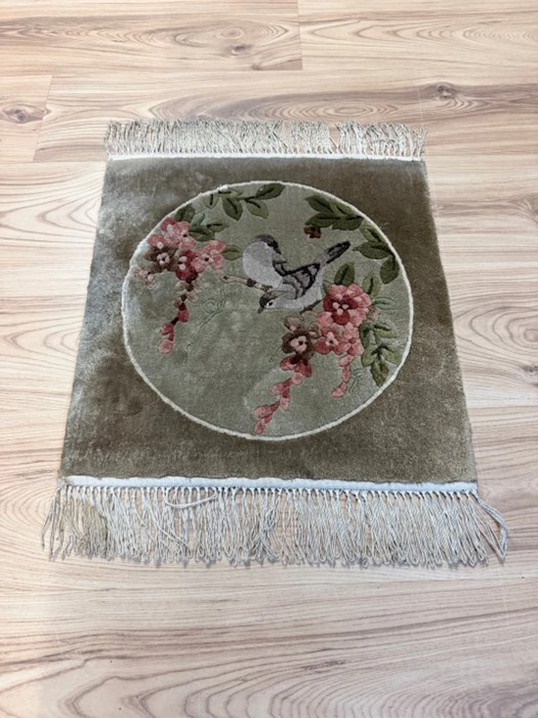China - Rug - 0.64 m - 0.46 m - Asia Silk floral animal!