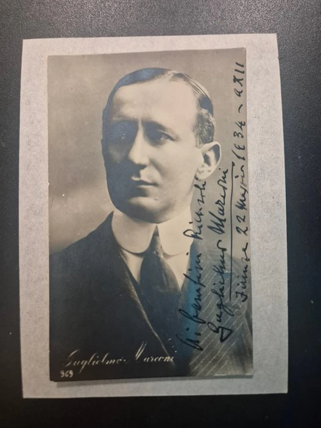 Guglielmo Marconi - FOTO RITRATTO Guglielmo Marconi Dedica Ricasoli
