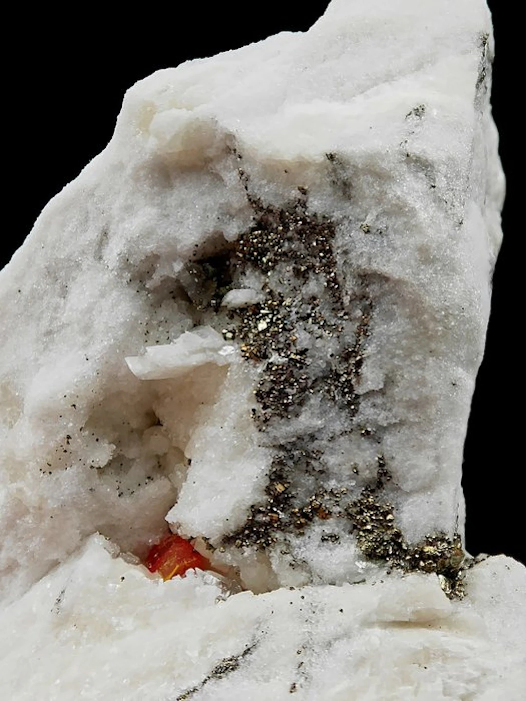 ALPINO, Rare RED REALGAR with GOLDEN PYRITE