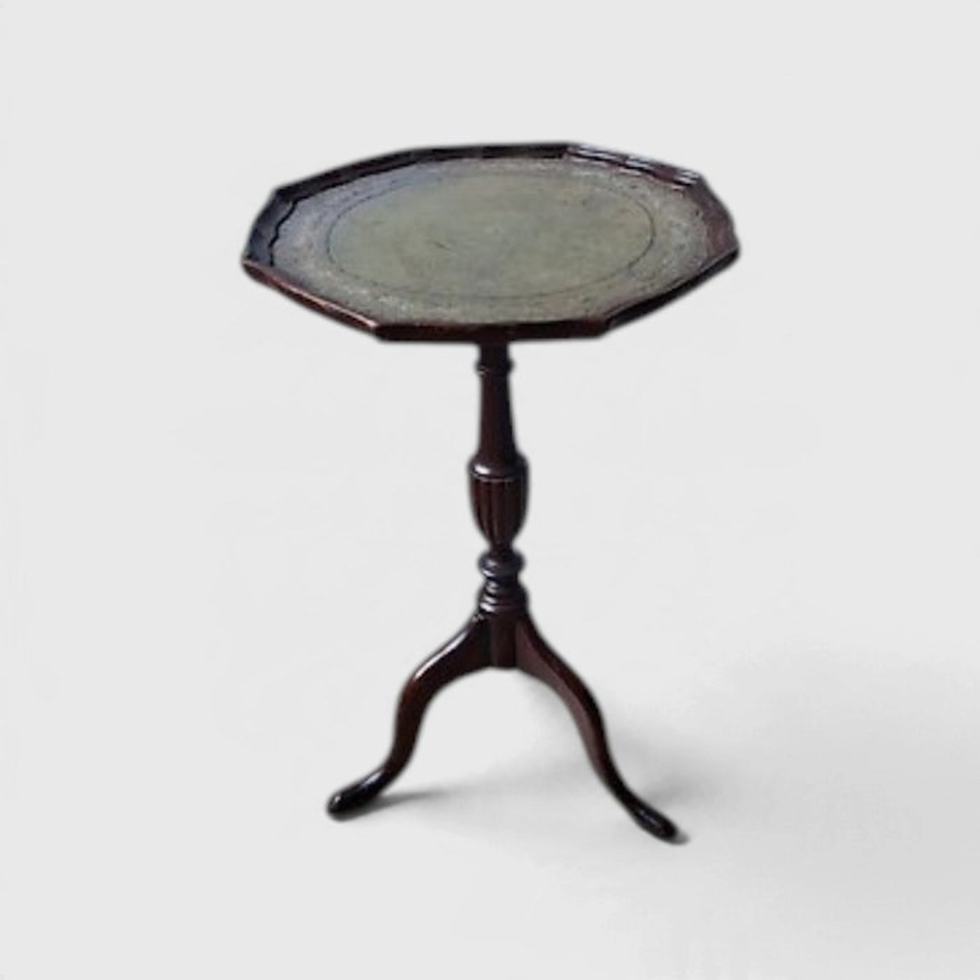 Side table - mahogany wood, Leather - little wine table