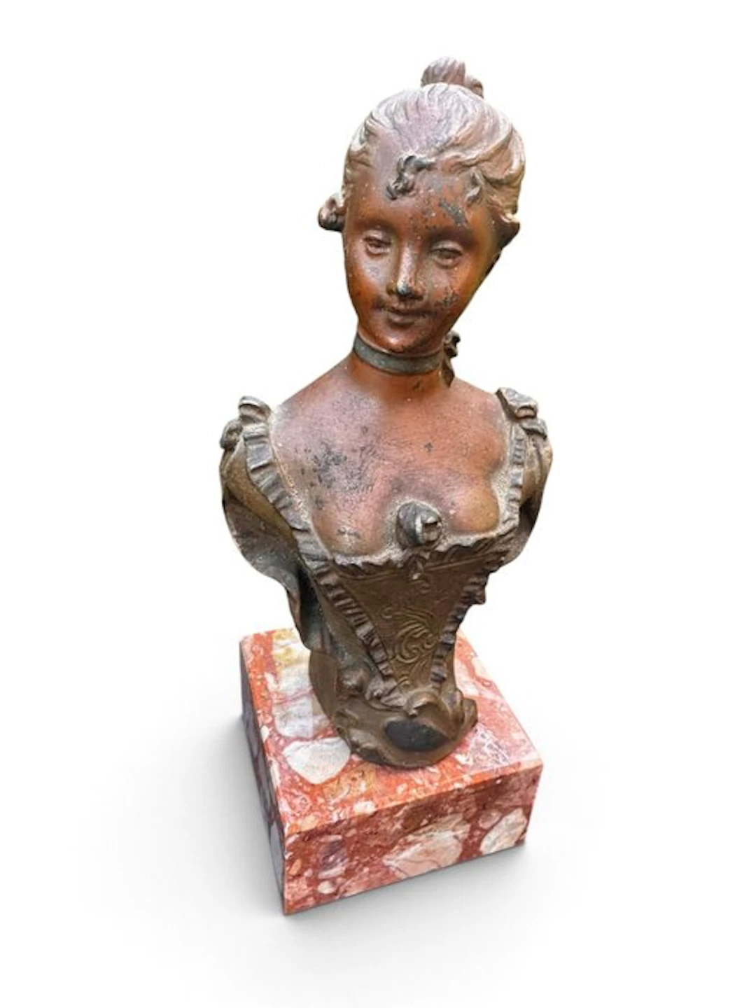 Sylvain Kinsburger (1855-1935) - Bust, Buste femme - 17 cm - Spelter