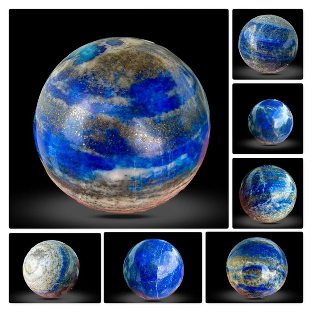 Lapis Lazuli Sphere – Deep Royal Blue with Calcite & Pyrite- 1680 g - (7)
