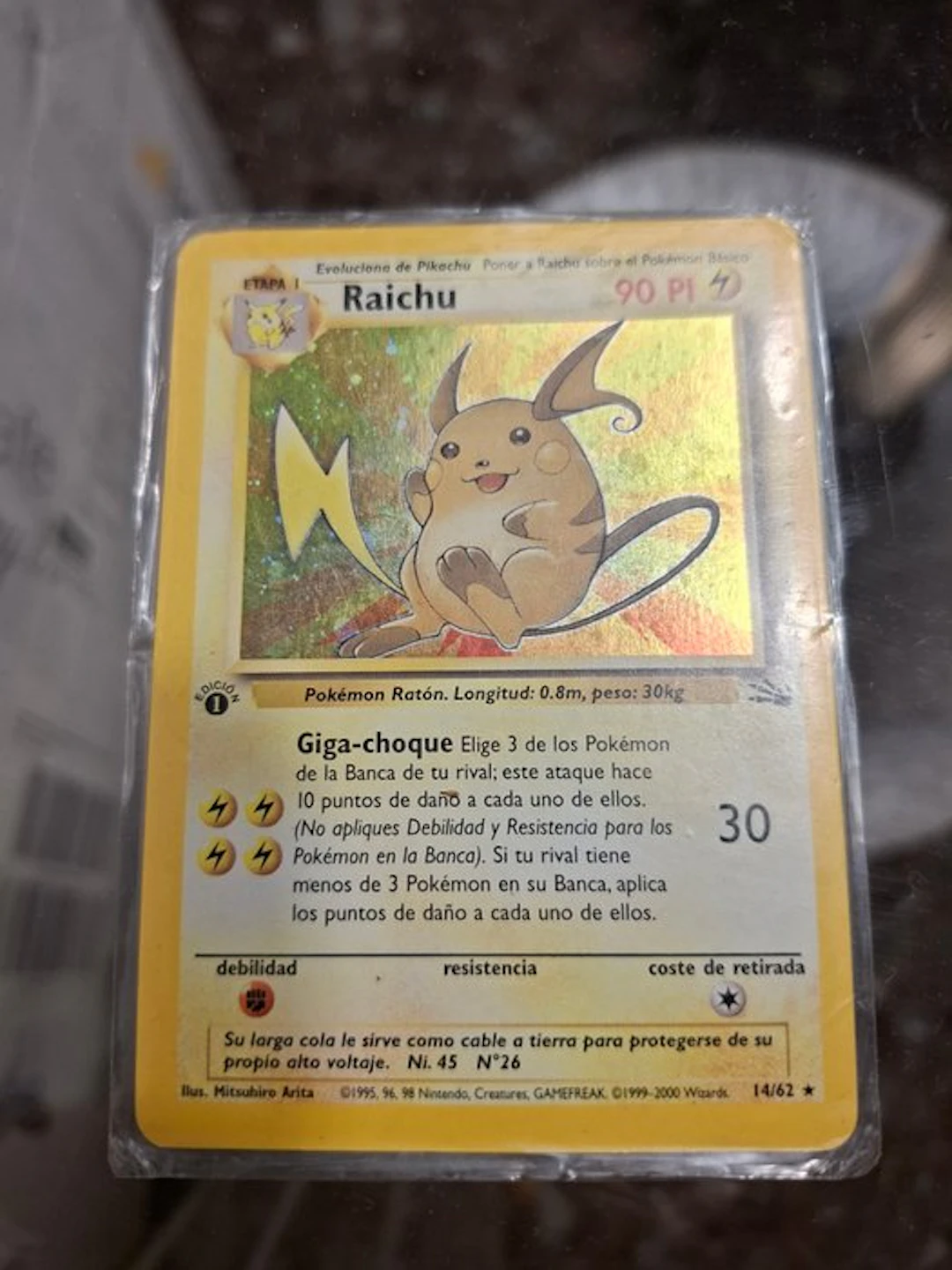 Pokémon - 1 Card - Raichu 14/62 Foil, First edition - WOTC