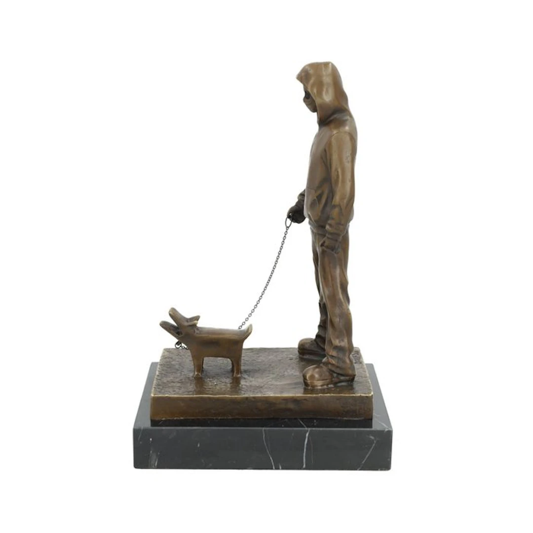 After Banksy - Sculpture, Street thug - 26 cm - Bronze, Marble