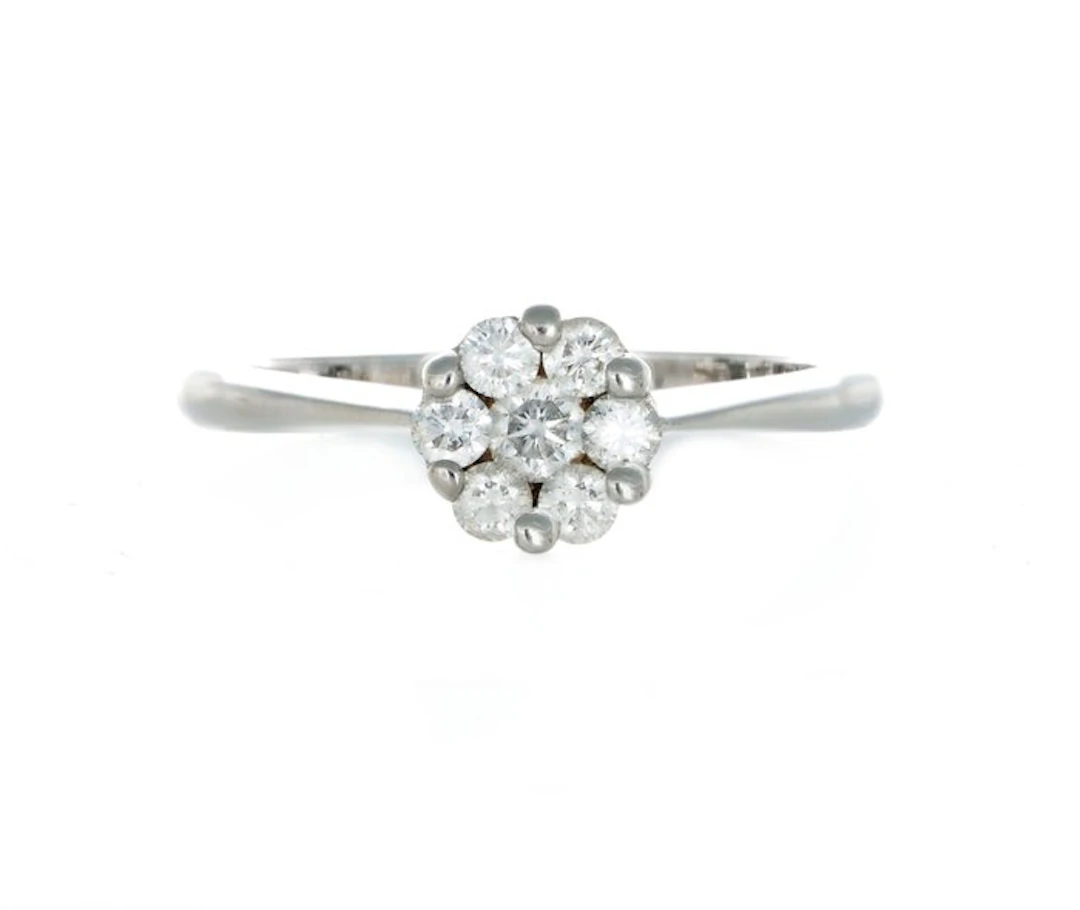 No reserve price - Ring - 18 kt. White gold - 0.40ct. tw. Diamond (Natural)