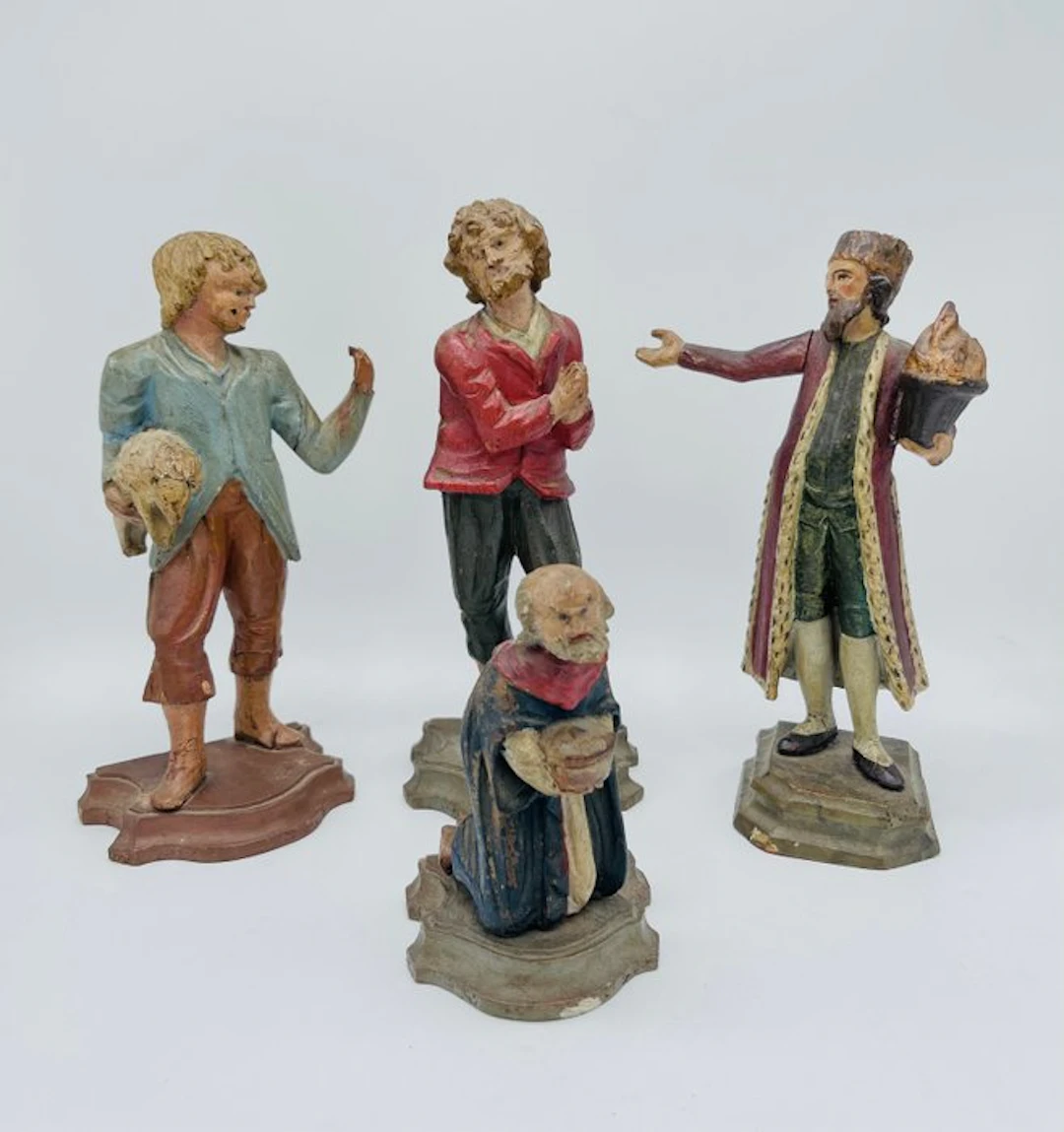 Figure - Nativity figures (4) - Wood