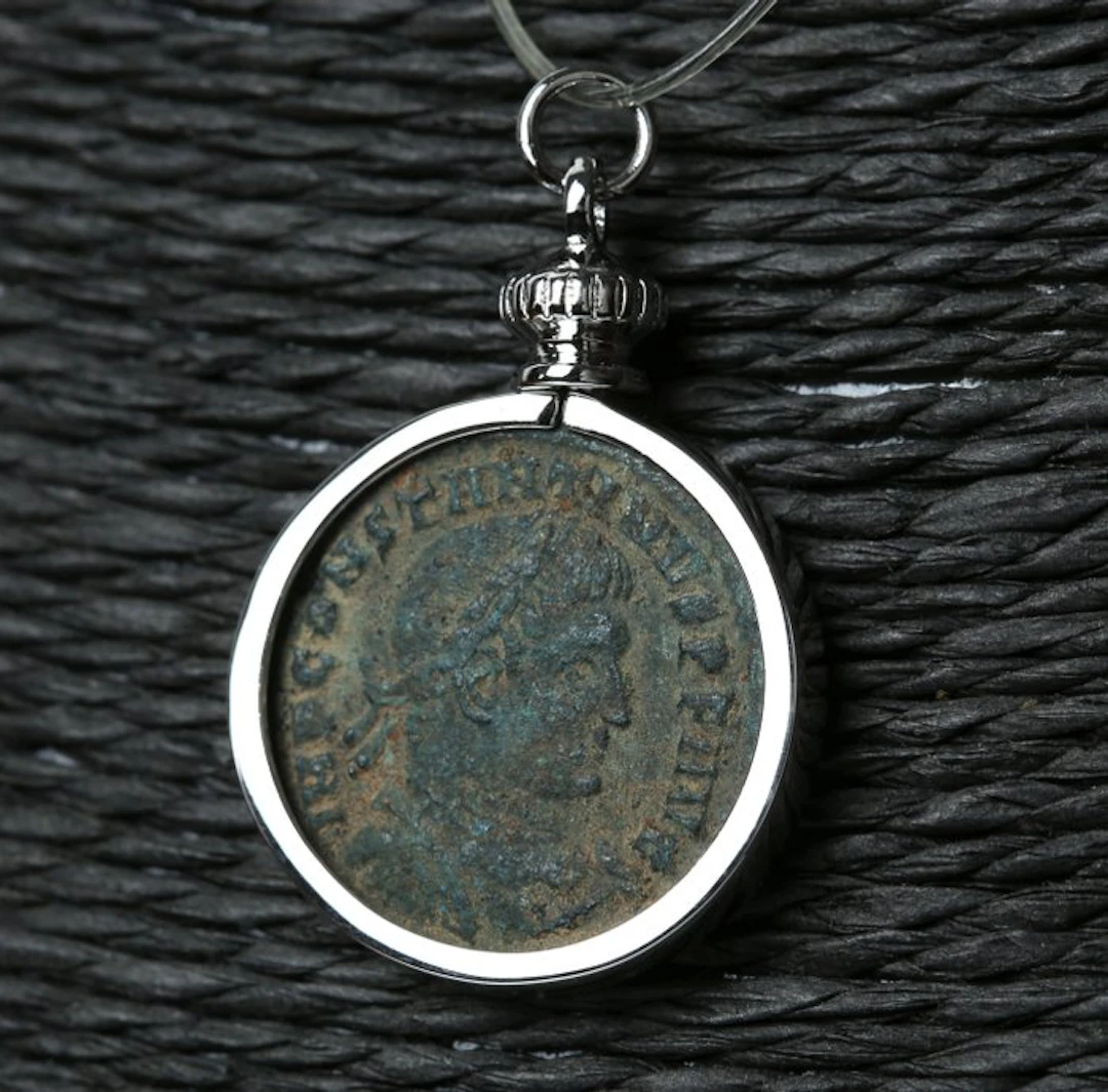 Modern Silver Pendant with bronze Constantinus I 'The...