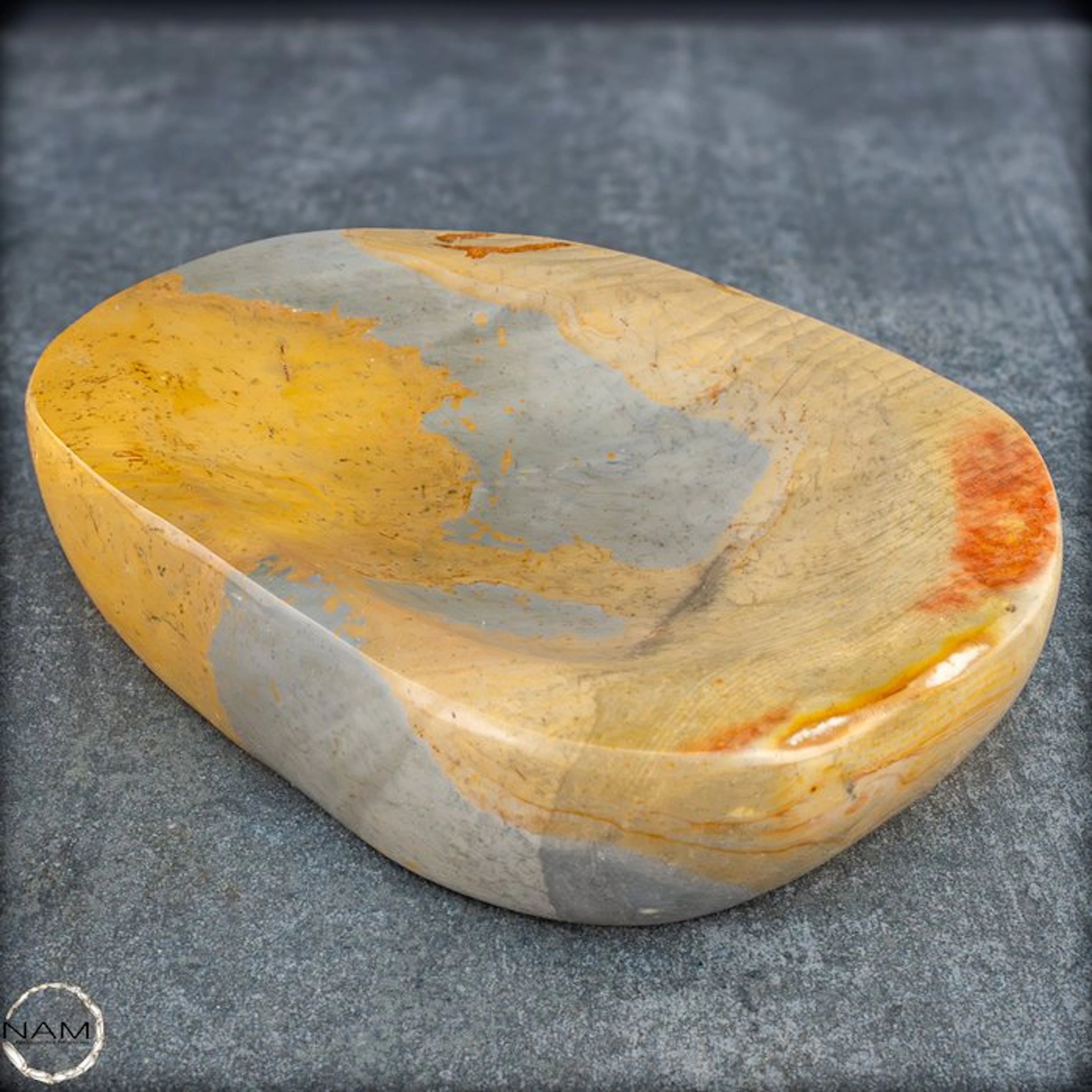 Extraordinary natural polychrome jasper shell