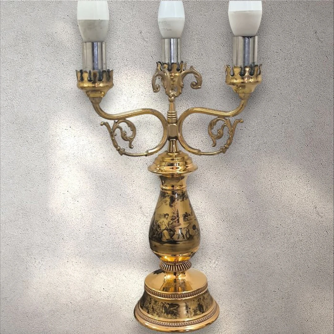 Candelabrum - Porcelain, Brass, Metal
