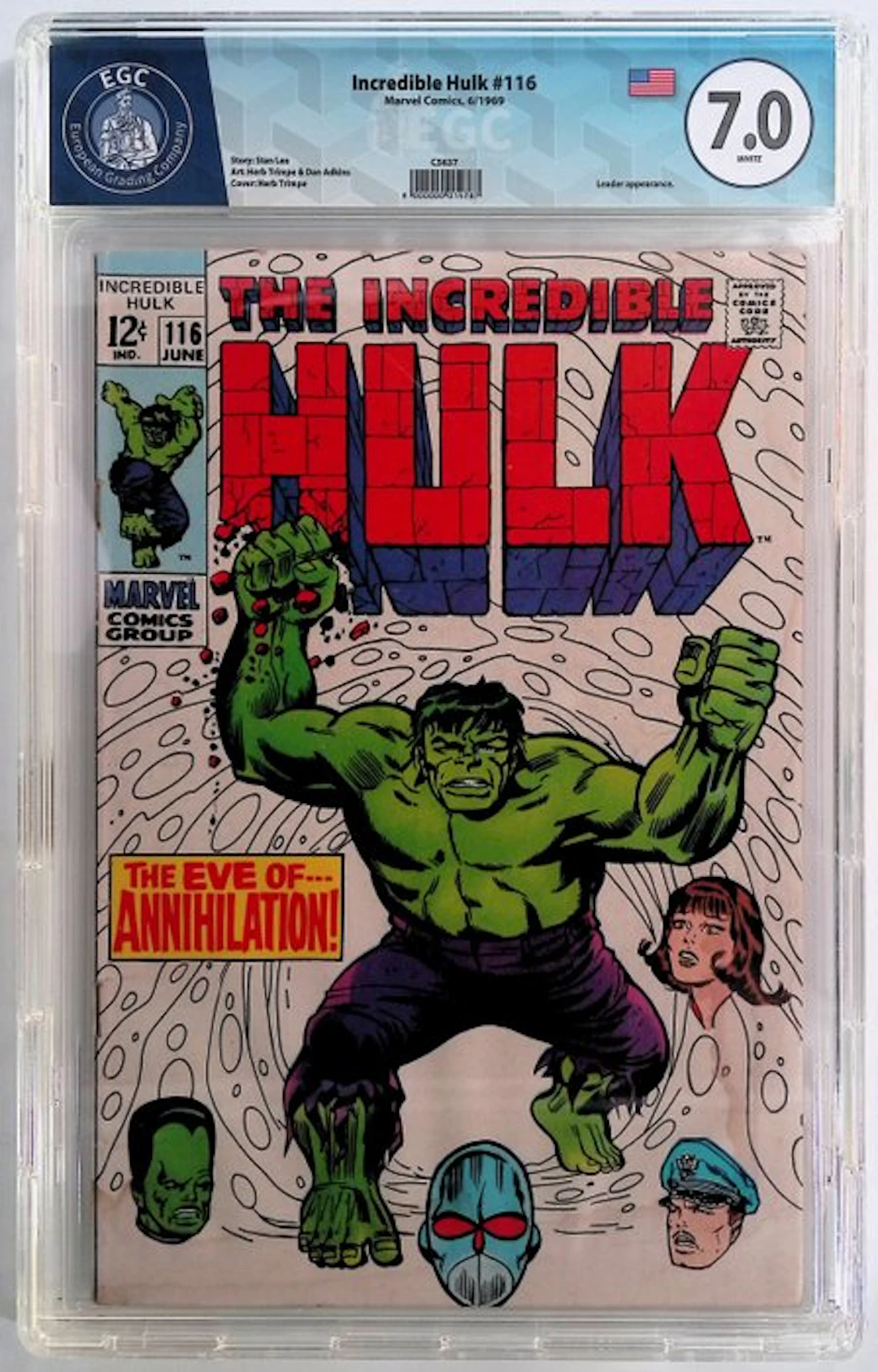 Incredible Hulk #116 - EGC 9.8 - 1 Graded comic - First edition - 1969
