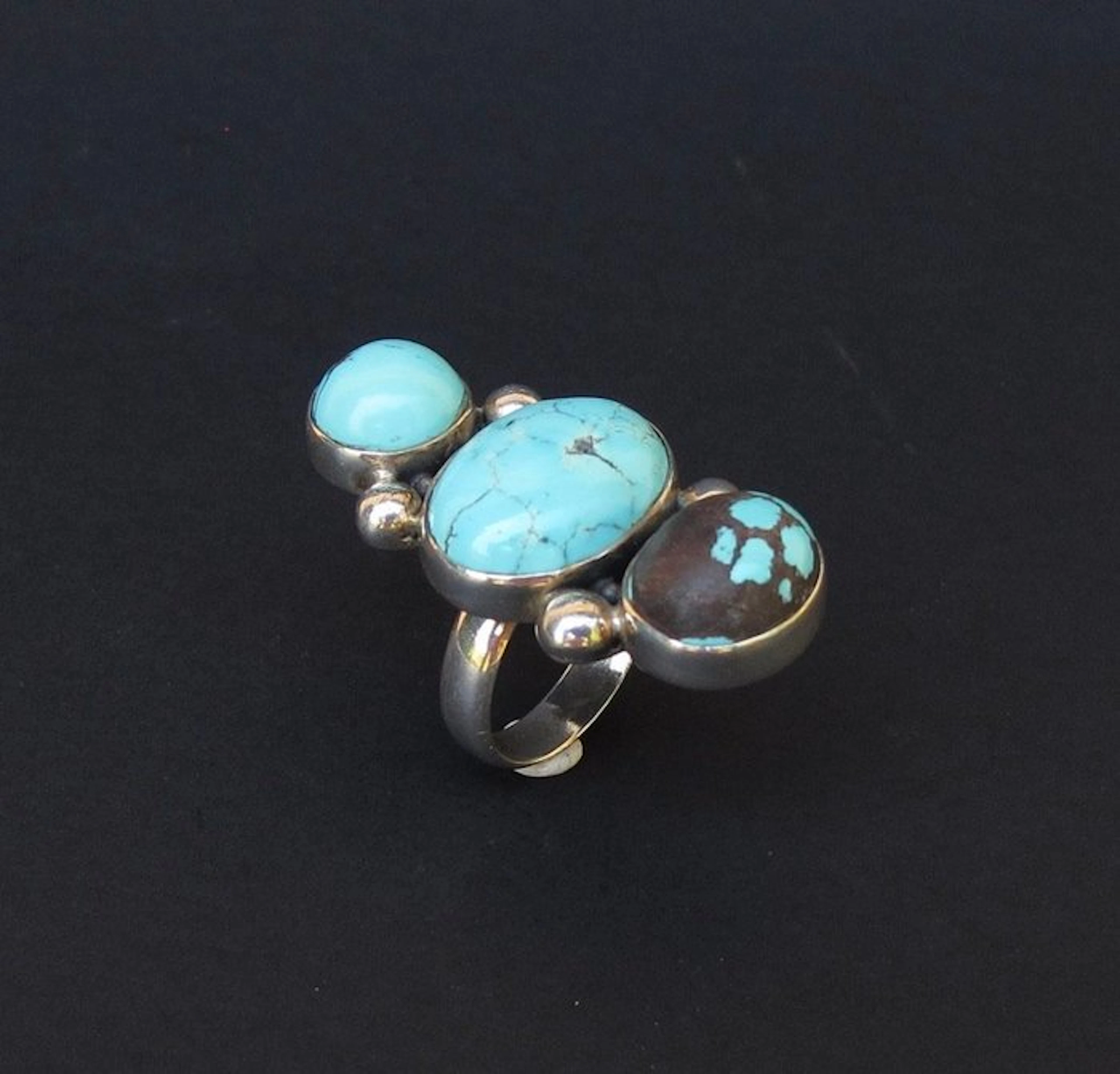 solid silver - Ring - Turquoise Népal