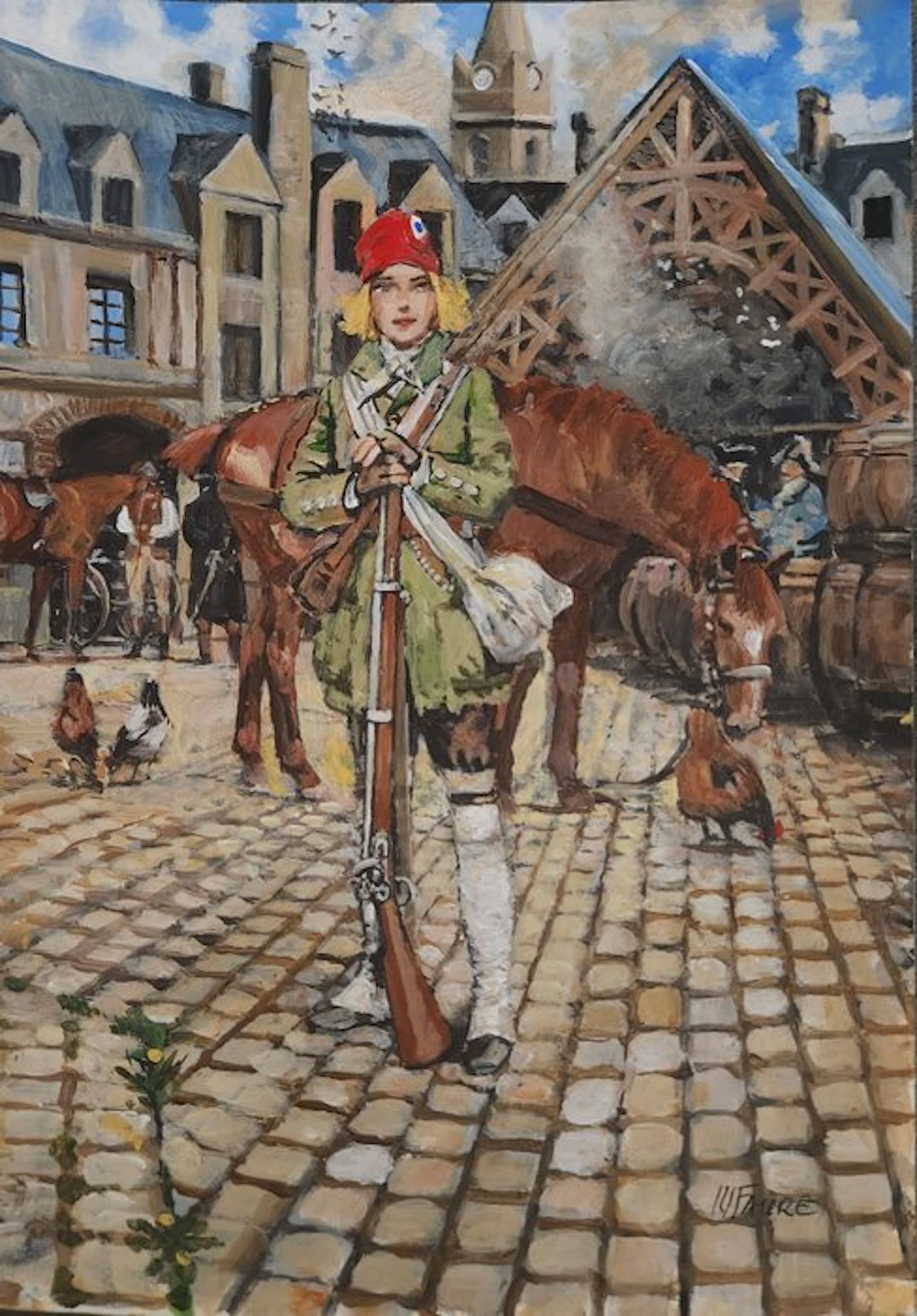 Faure, Michel - 1 Original colour drawing - Les fils de l’aigle