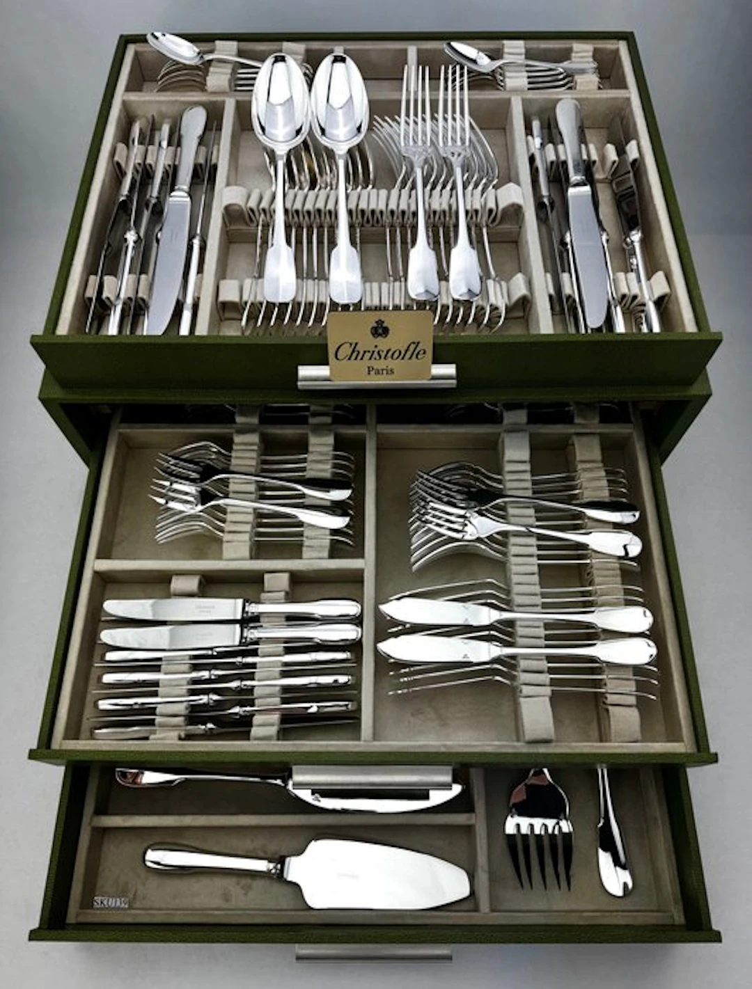Christofle - Table service for 12 (127) - Cluny - Silverplated