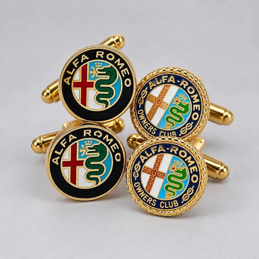 Laminated Gold (18k) - Cufflinks - ALFA ROMEO - 2 Pairs