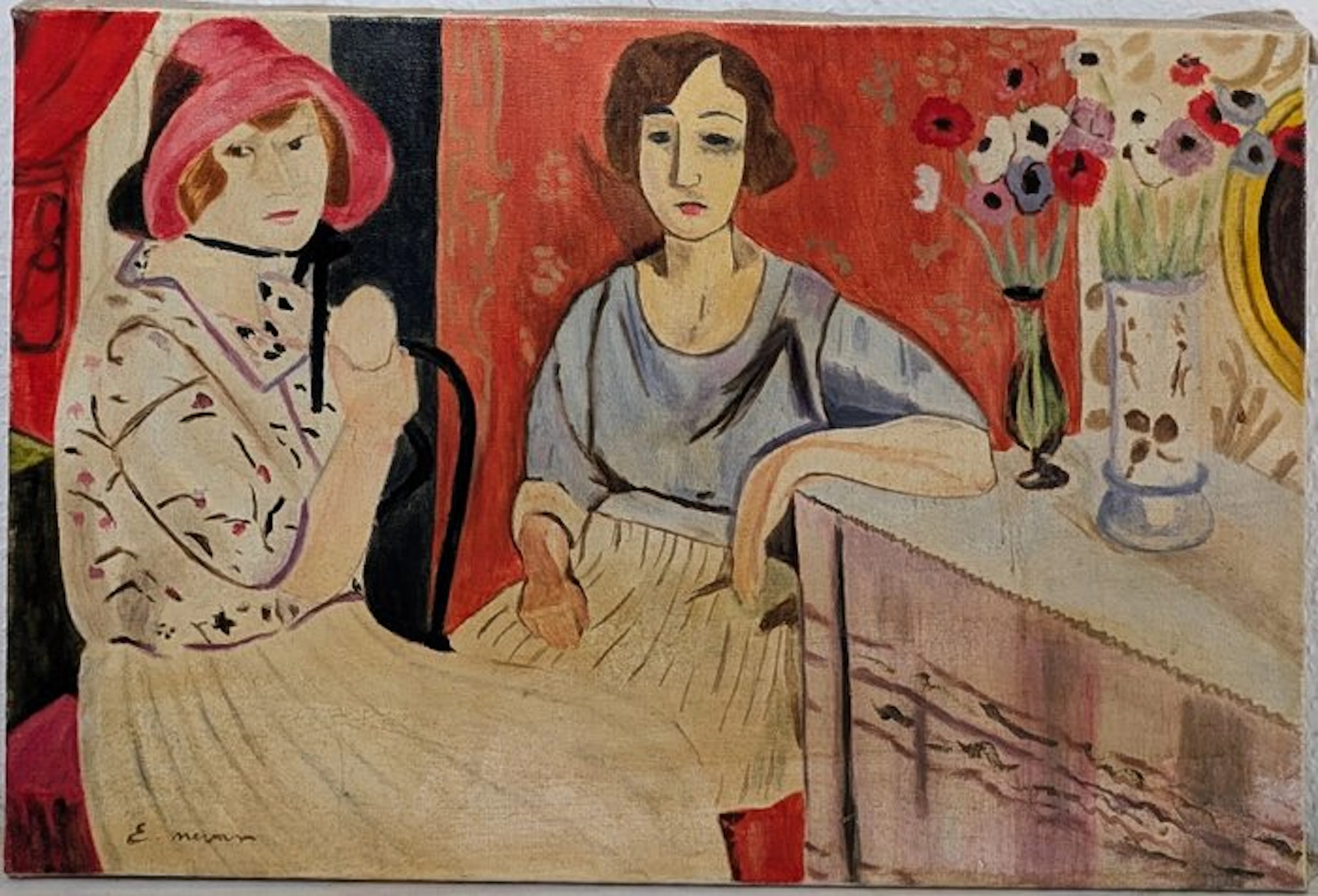 Evzen Nevan (1914-1967) - Porträt zwei junge Damen am Kaffeetisch