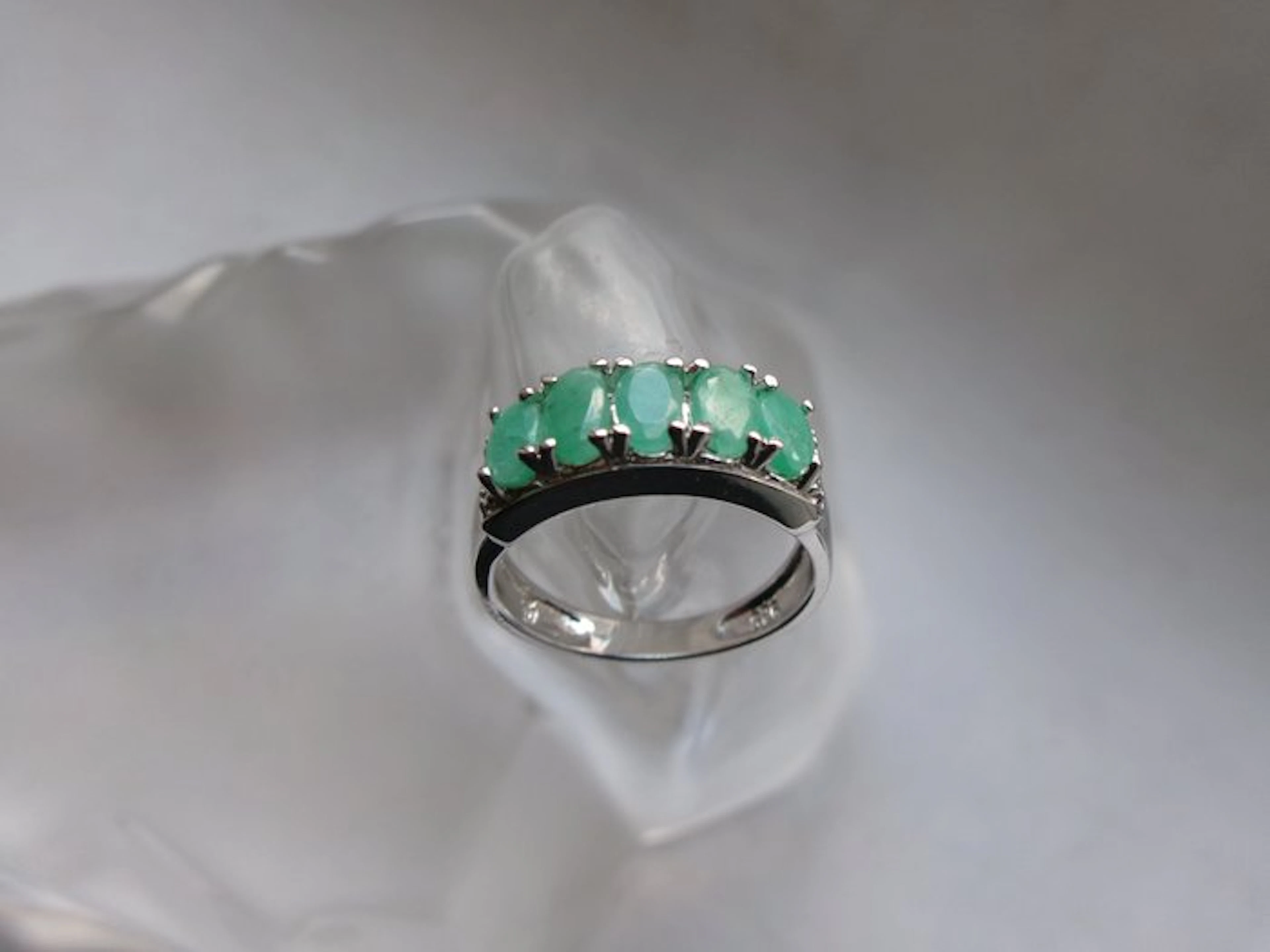 Silver, Emerald - Ring - Art Deco Style