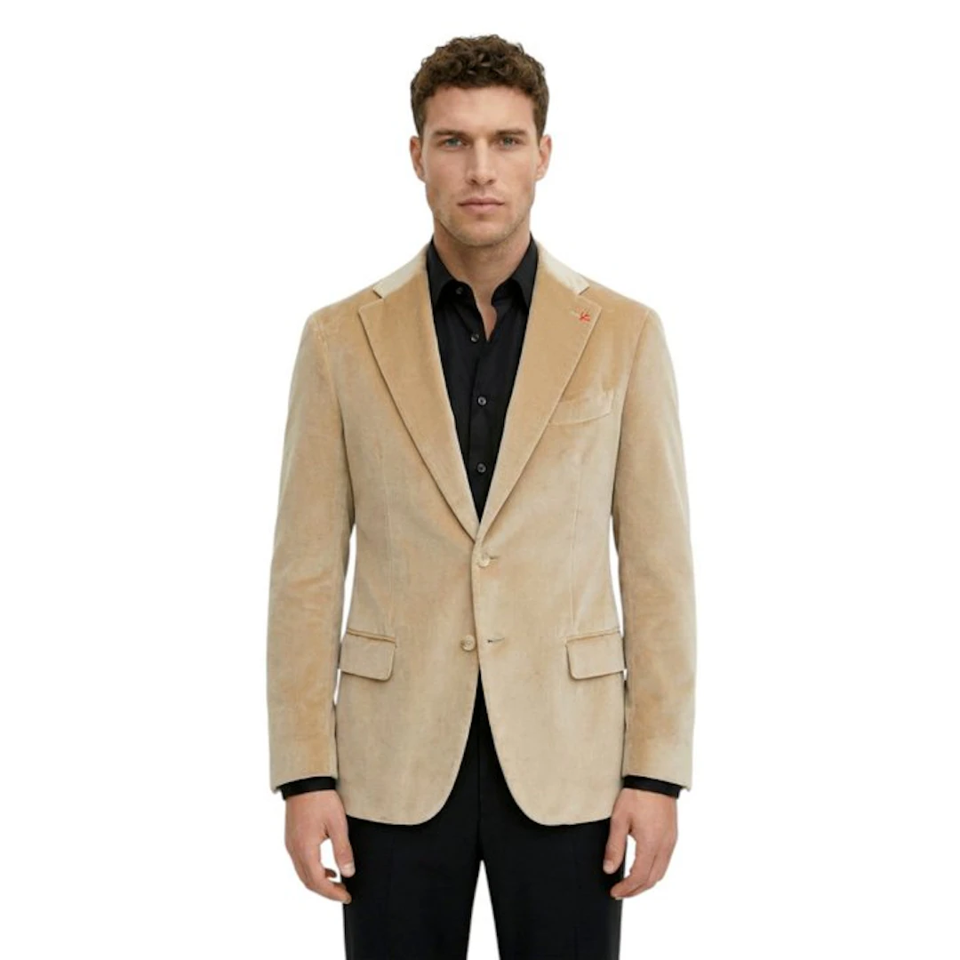 ISAIA NAPOLI - 50 IT - "Amalfi" Champagne Hand Sewn...