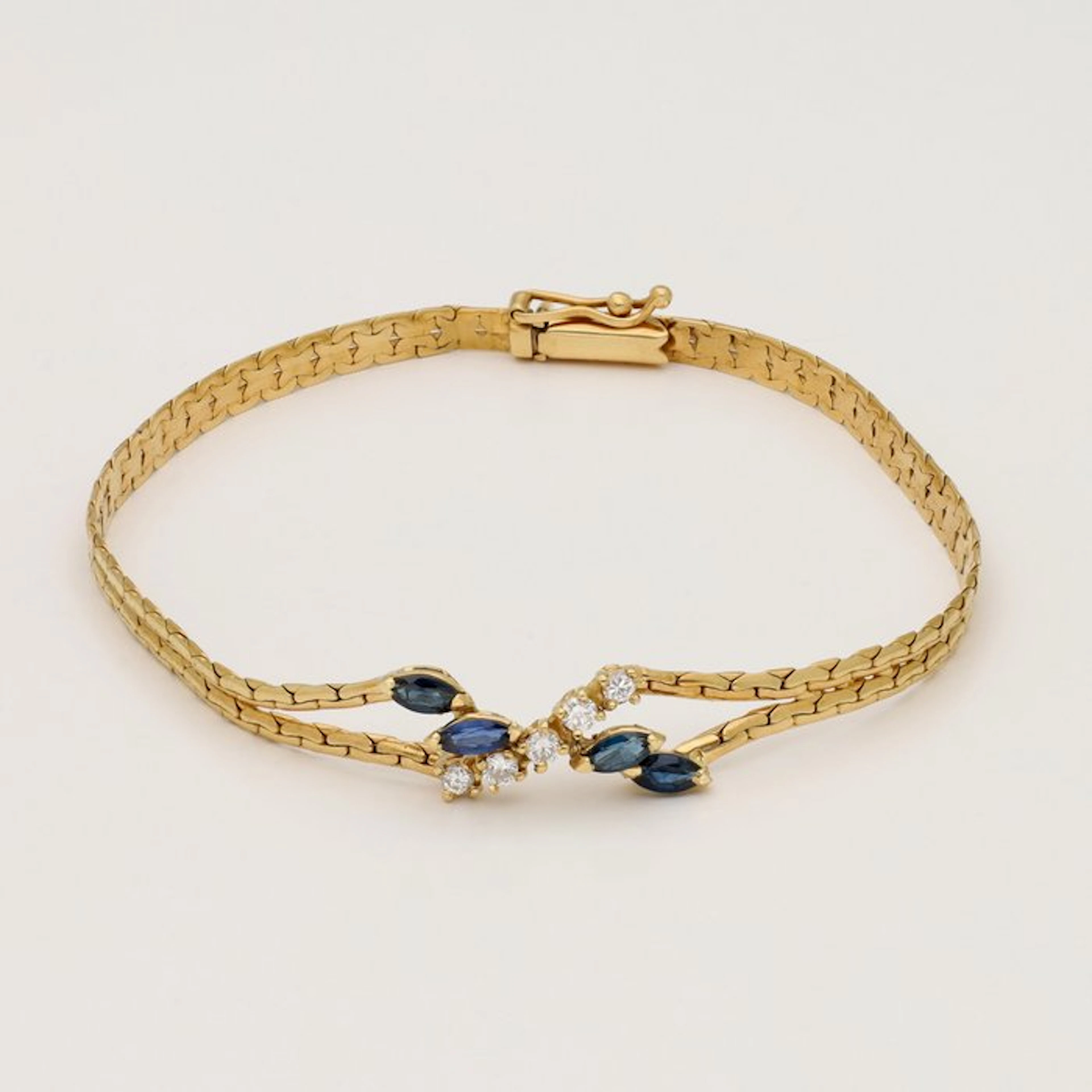 Bracelet - 18 kt. Yellow gold Sapphire - Diamond