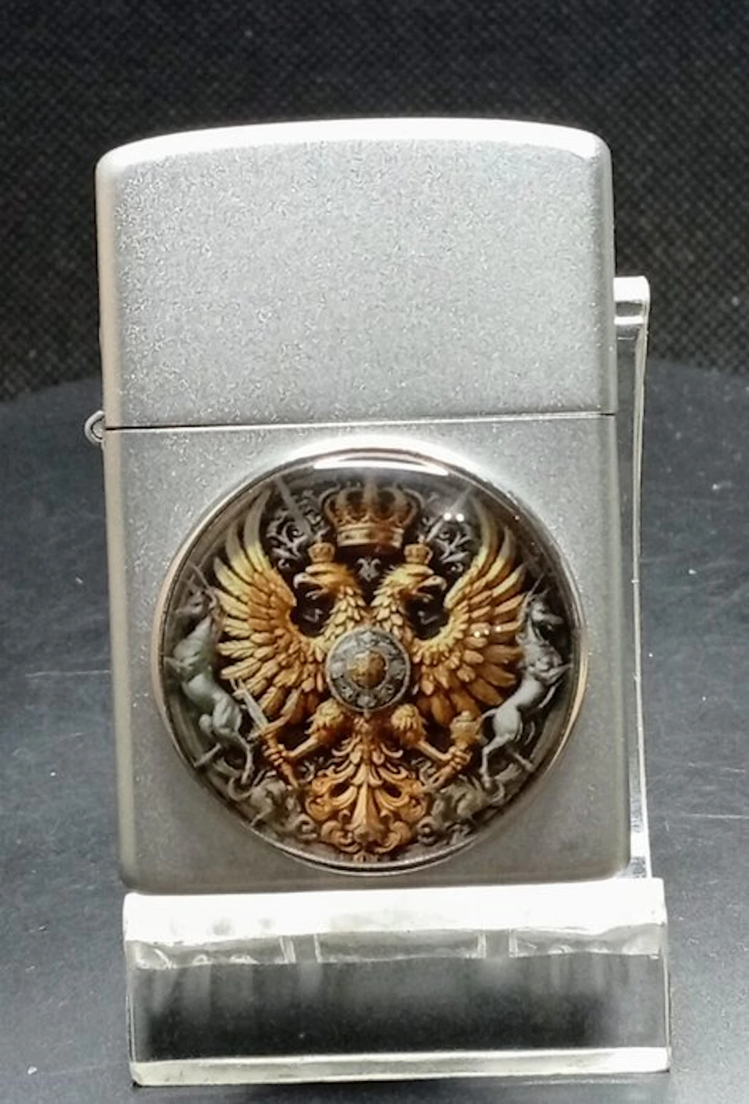 Zippo White Frost - Doppeladler - No reserve price - Pocket lighter - Brass