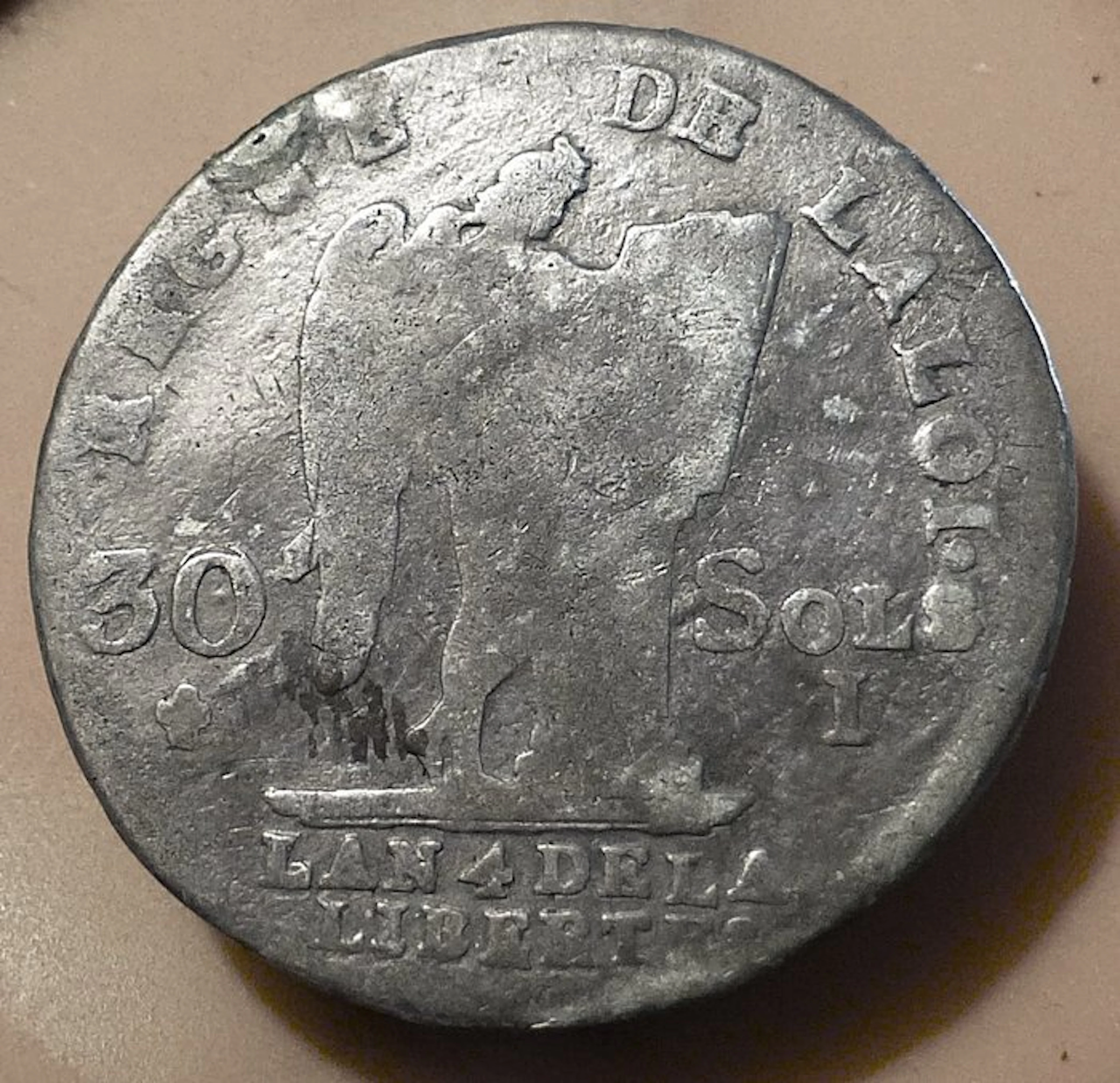 France. Louis XVI (Constitution). 30 Sols 1792-I, Limoges (No reserve price)