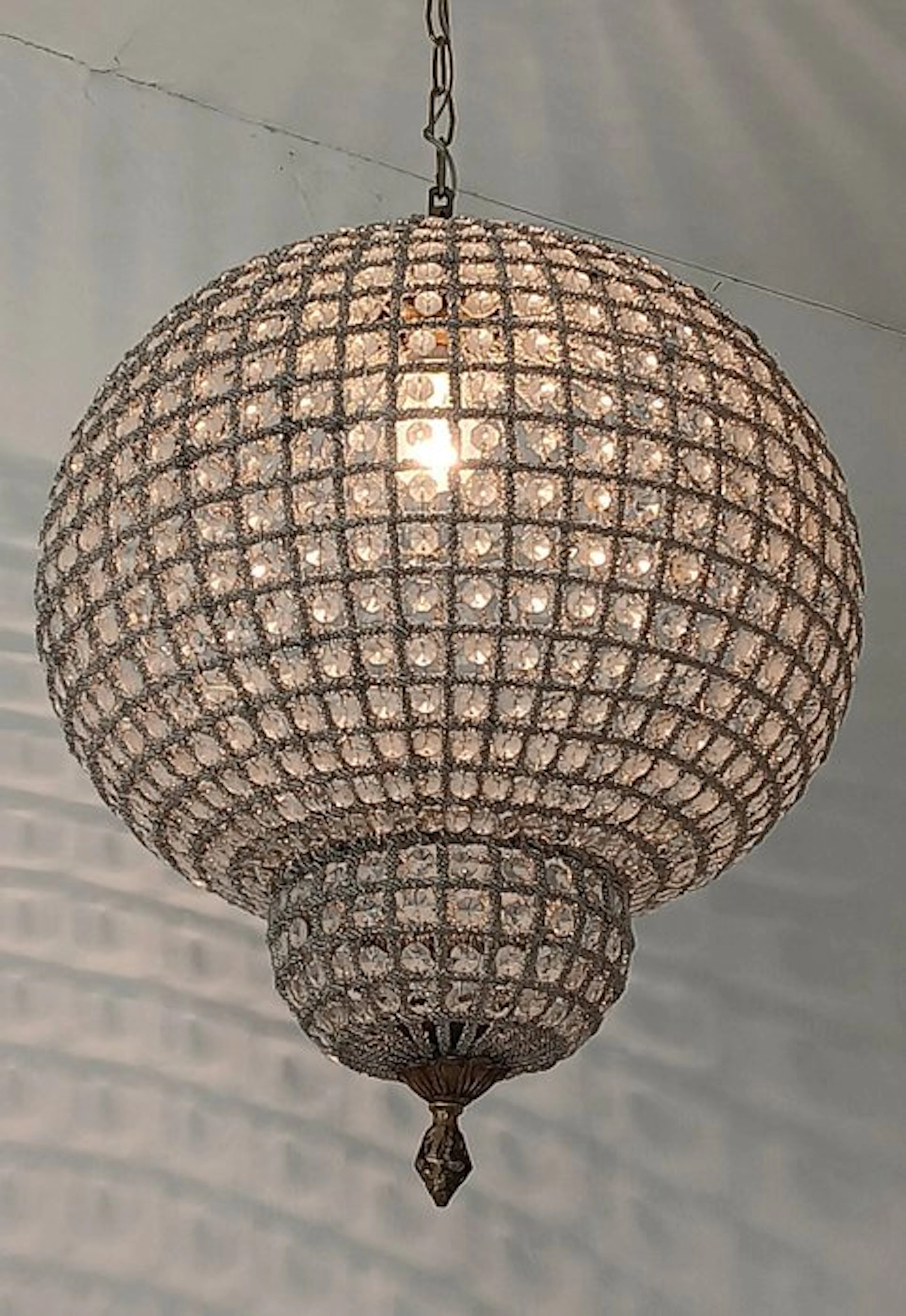 Hanging lamp - Glass, Brass, Metal